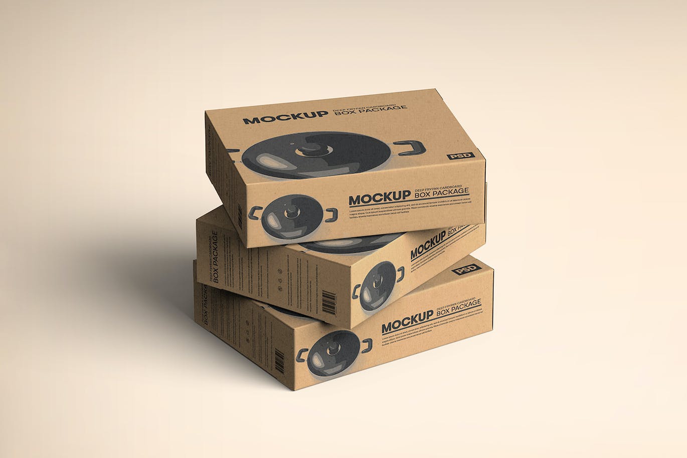 精致煎锅盒包装设计样机 Fry Pan Box Packaging Mockup_9LcrhG