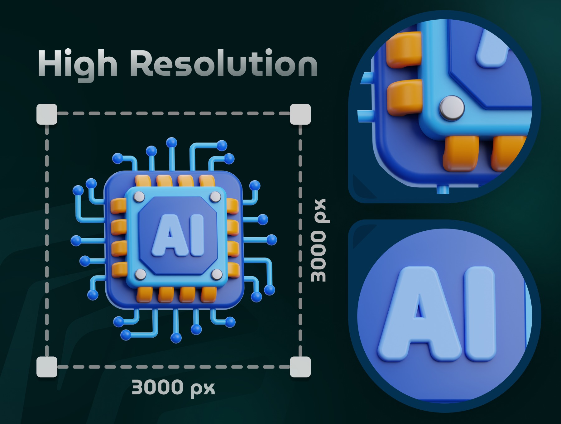 20个高品质AI人工智能聊天3D图标/BLEND图标 3D Artificial Intelligence Icon Set_bcWUde