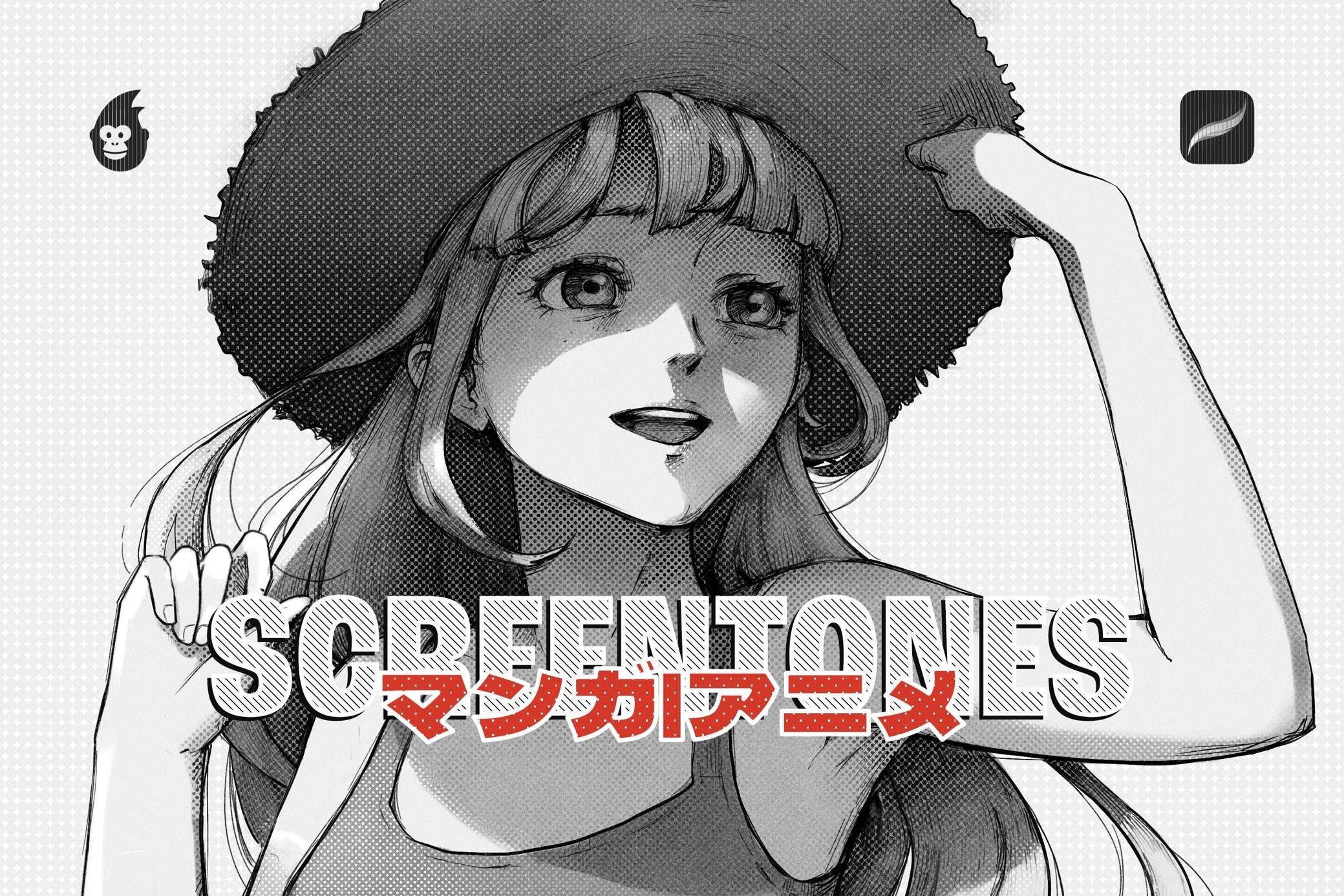 39款超逼真多线条网点半色调笔刷 Manga Screentone Brushes for Procreate/Affinity_LfkOxq