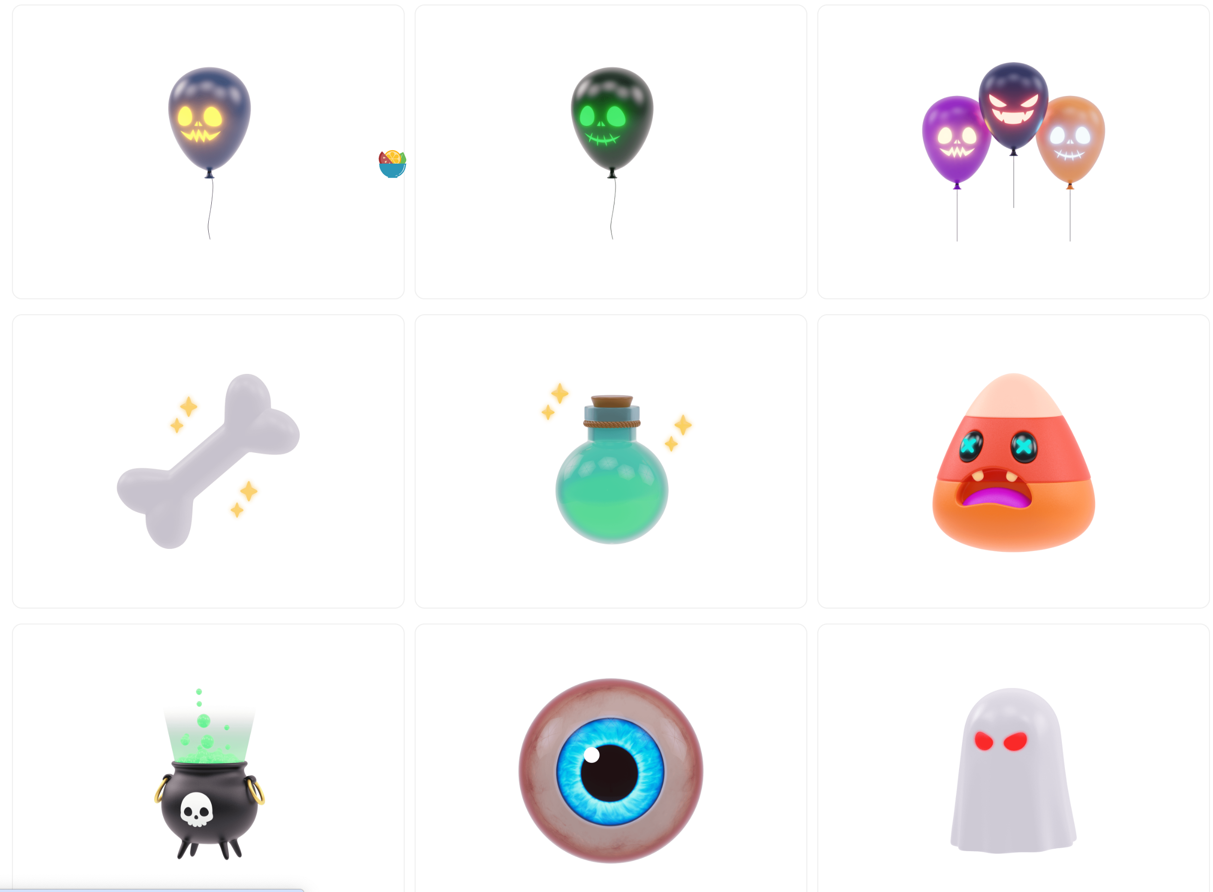 23款高质量卡通趣味万圣节相关3D图标  Halloween 3D Icons_TwN59F