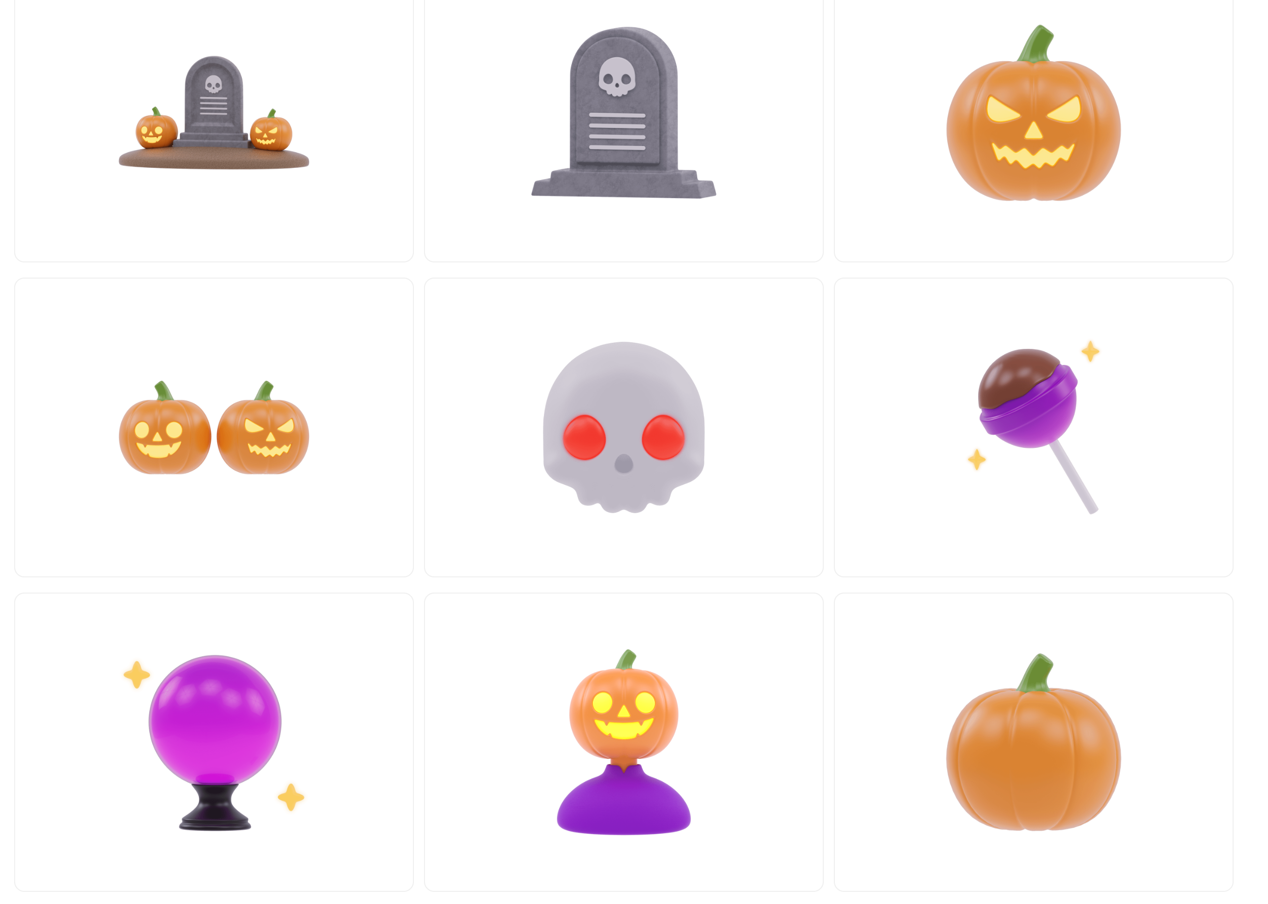 23款高质量卡通趣味万圣节相关3D图标  Halloween 3D Icons_VDBqdM