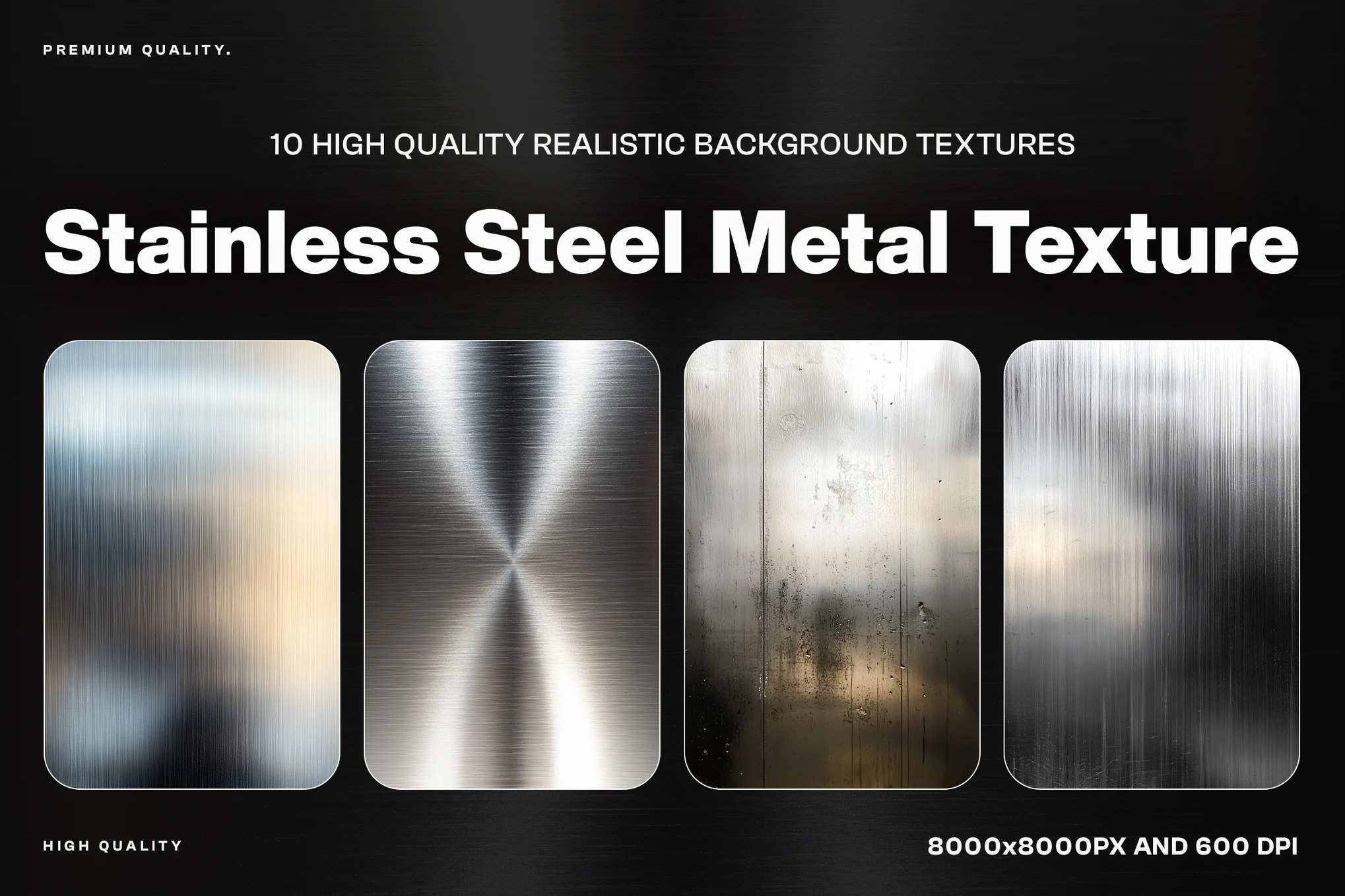 10种高分辨率不锈钢金属纹理做旧金属纹理免扣图素材 10 Stainless Steel Metal Texture_vPHvug