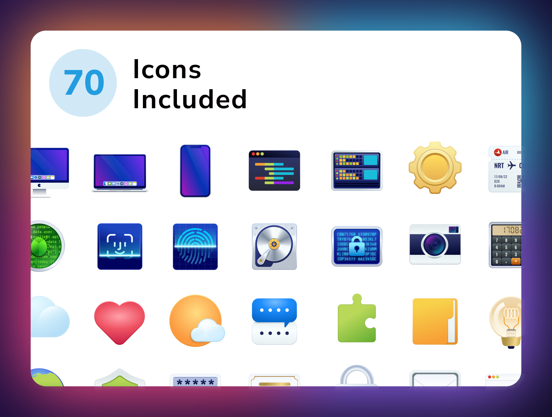 70款Mac电脑苹果电脑风格BIG Sur主题应用地图天气磁盘等矢量图标 Icono Big sur themes icon set_img_1