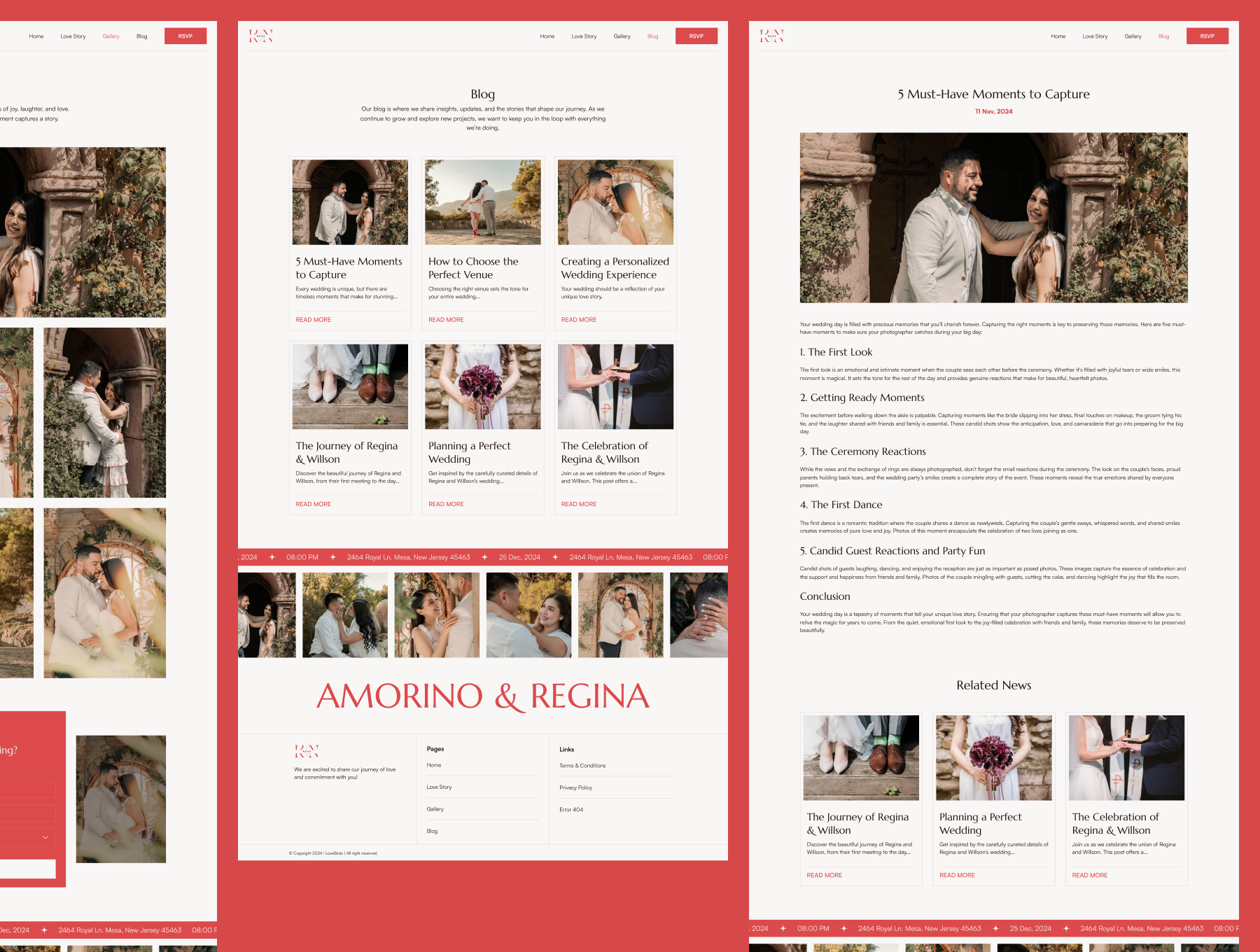 10屏浪漫优雅婚礼网站婚礼策划官网婚礼筹办官网  Rajal - Wedding Website UI Kit_img_1