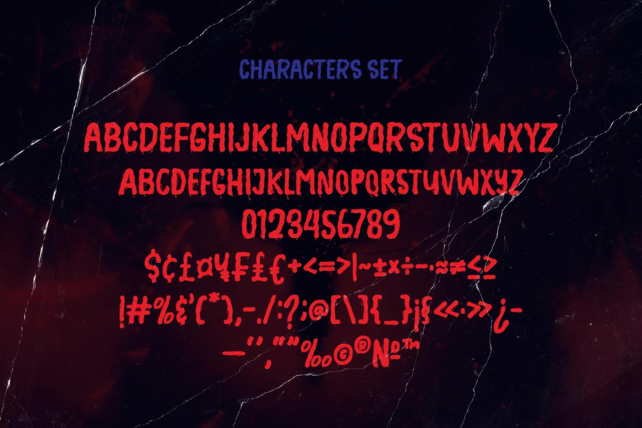 创意复古万圣节恐怖粗糙血腥海报广告装饰字体 NCL HALLOWEEN DANGER — Bloody Horror Font_img_1