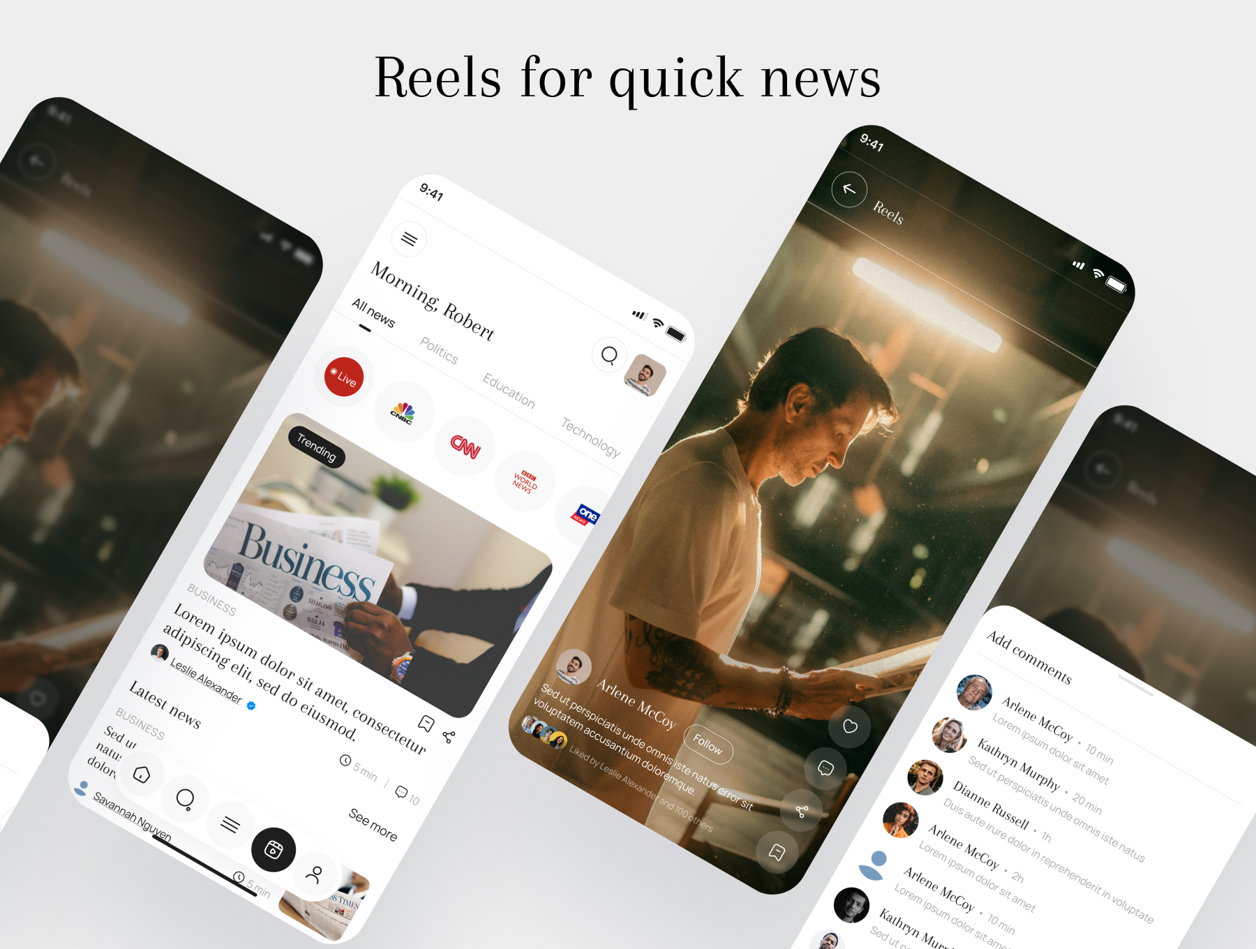 60+屏 AI驱动实时新闻社会新闻博客新闻移动应用UI套件  Gonews UI Kit: The Future of AI-Powered News Apps_img_1