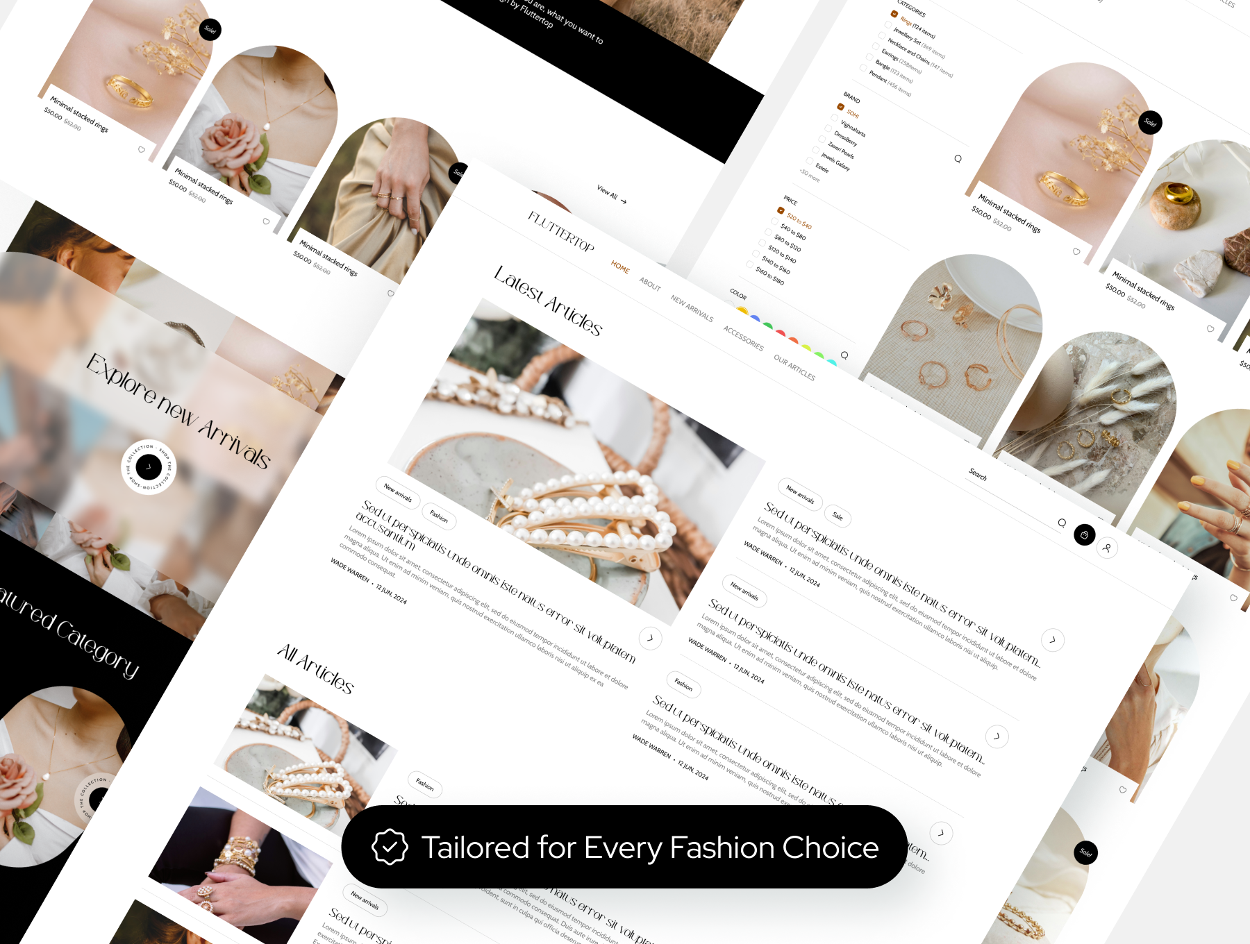 30+屏现代时尚女装饰品珠宝品牌电子商城网站独立站Web模板 Glamwear: UI Kit for Women’s Clothing & Jewelry Websites_xKBKk1