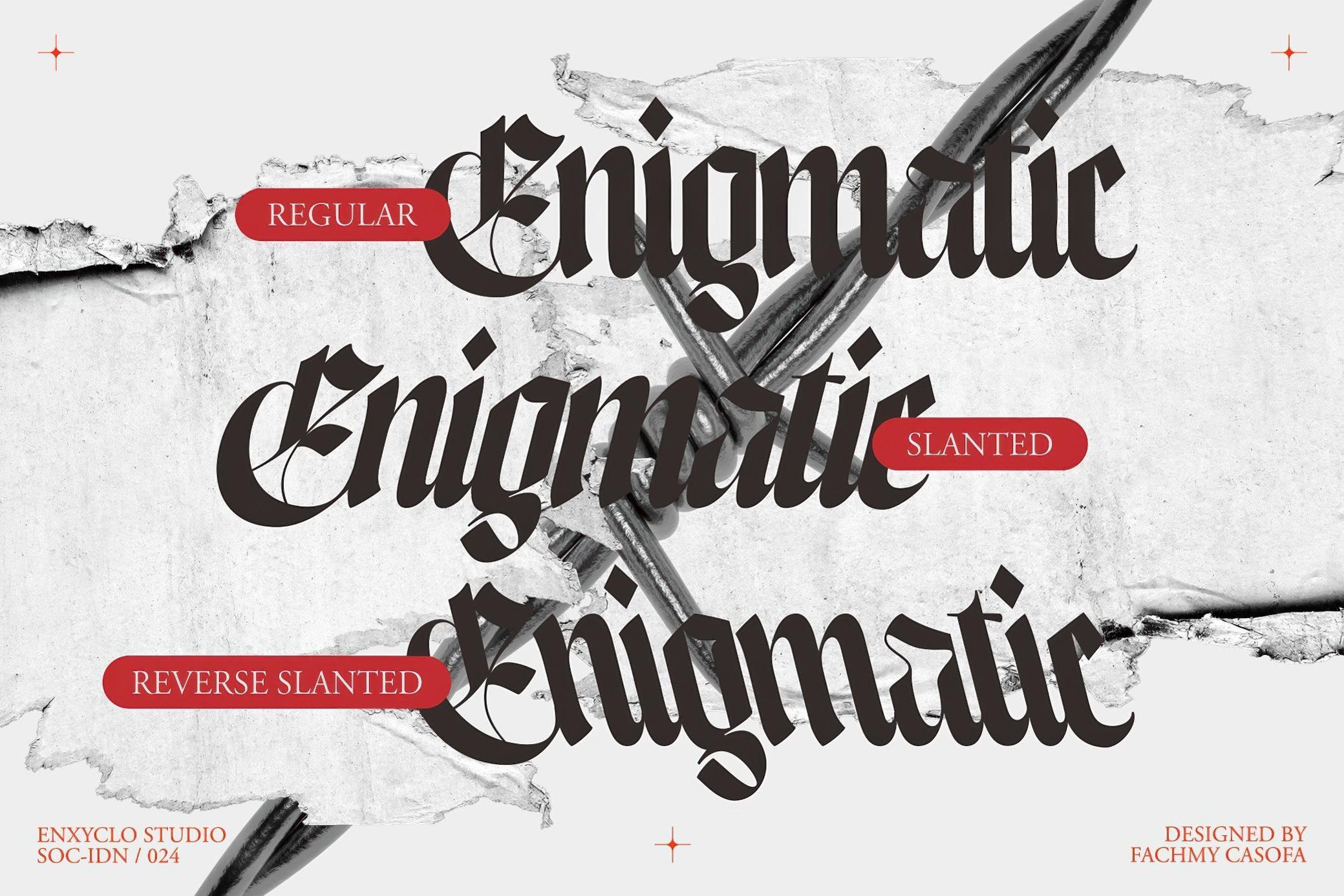 中世纪粗狂狂野纹身古代手写体英文字体 NCL Enigmatic Waesbendiy — Blackletter Font_PGyxjT