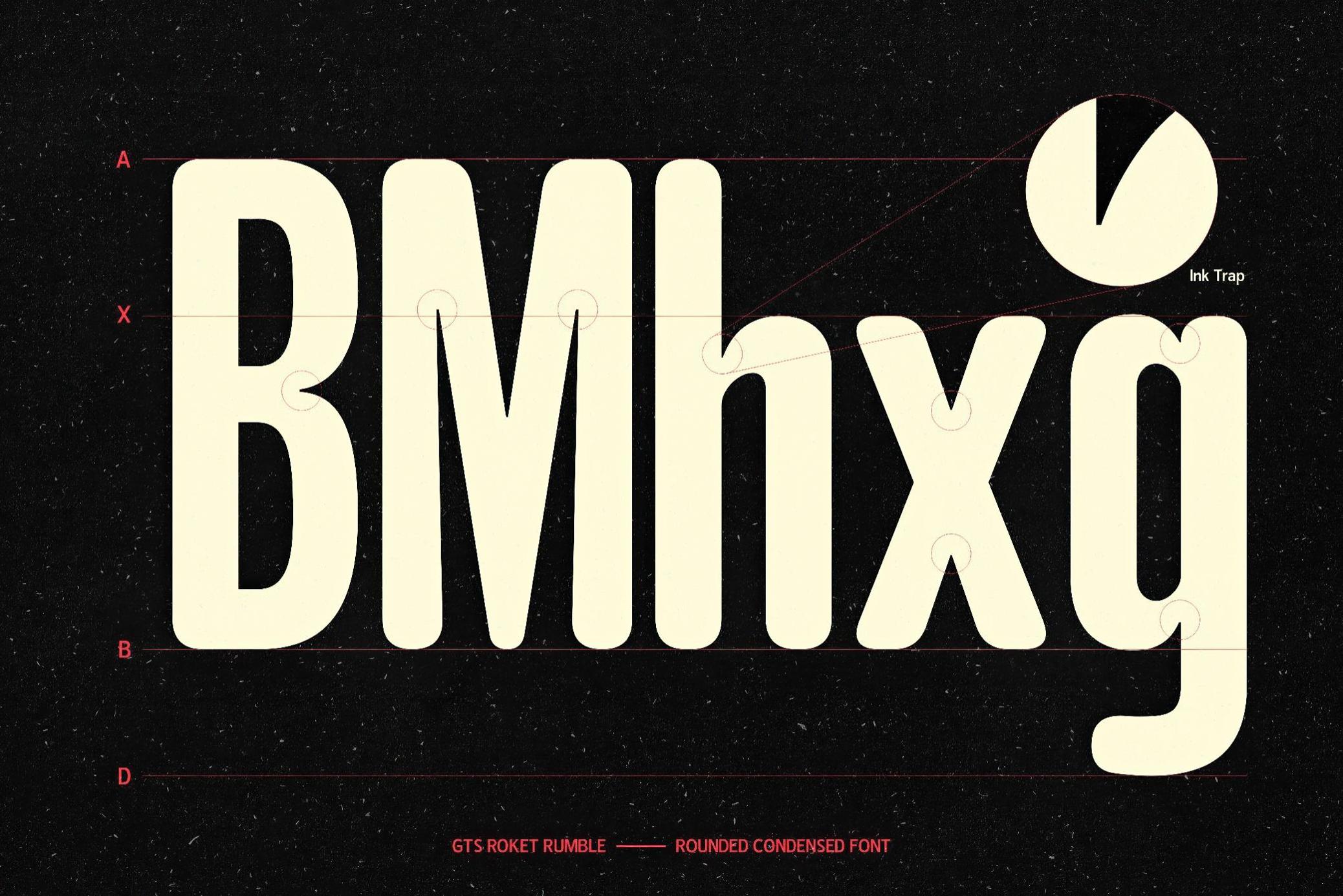 复古压缩扁平圆润霓虹海报广告装饰字体 GTS Rocket Rumble — Retro Condensed Font_img_1