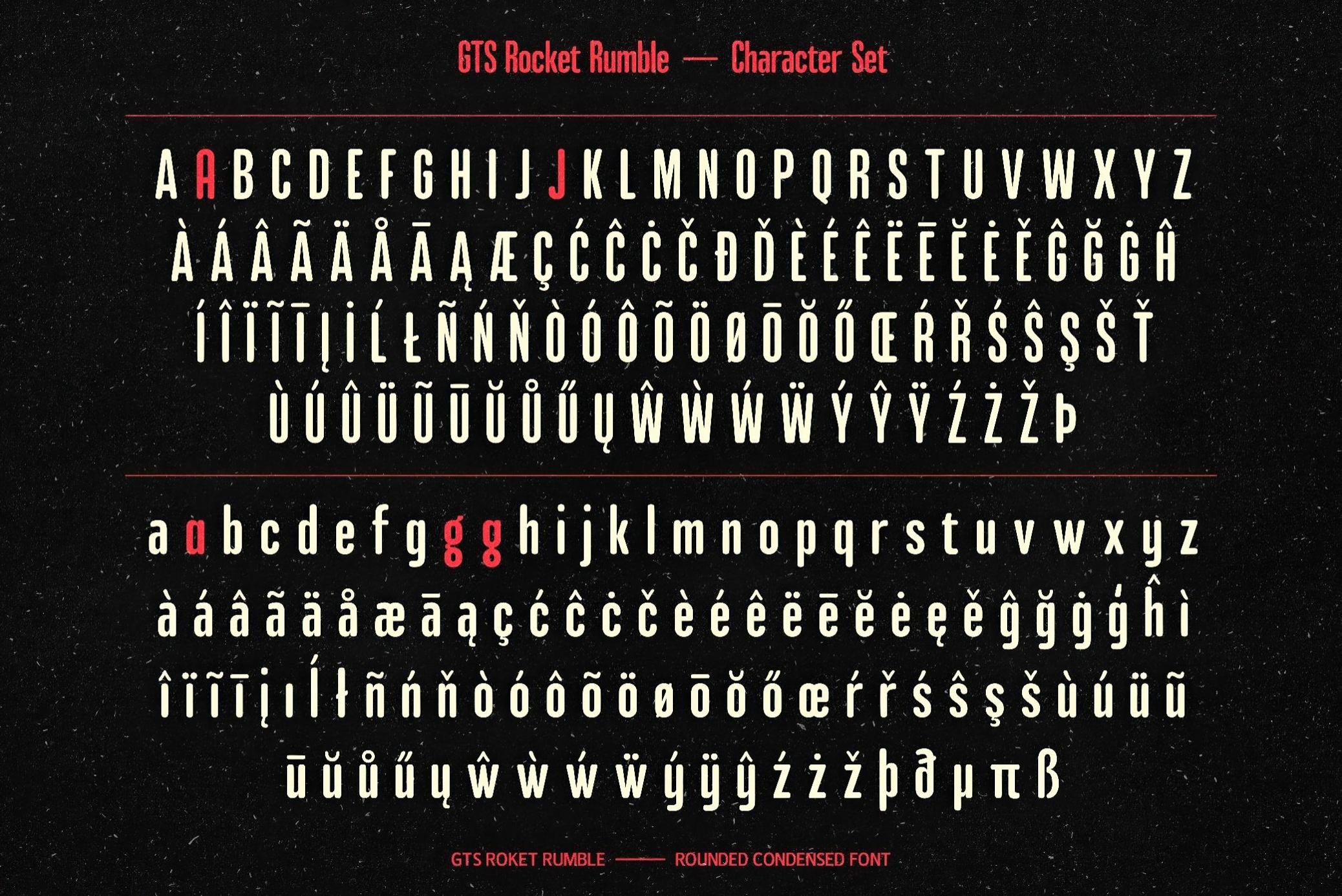 复古压缩扁平圆润霓虹海报广告装饰字体 GTS Rocket Rumble — Retro Condensed Font_img_1
