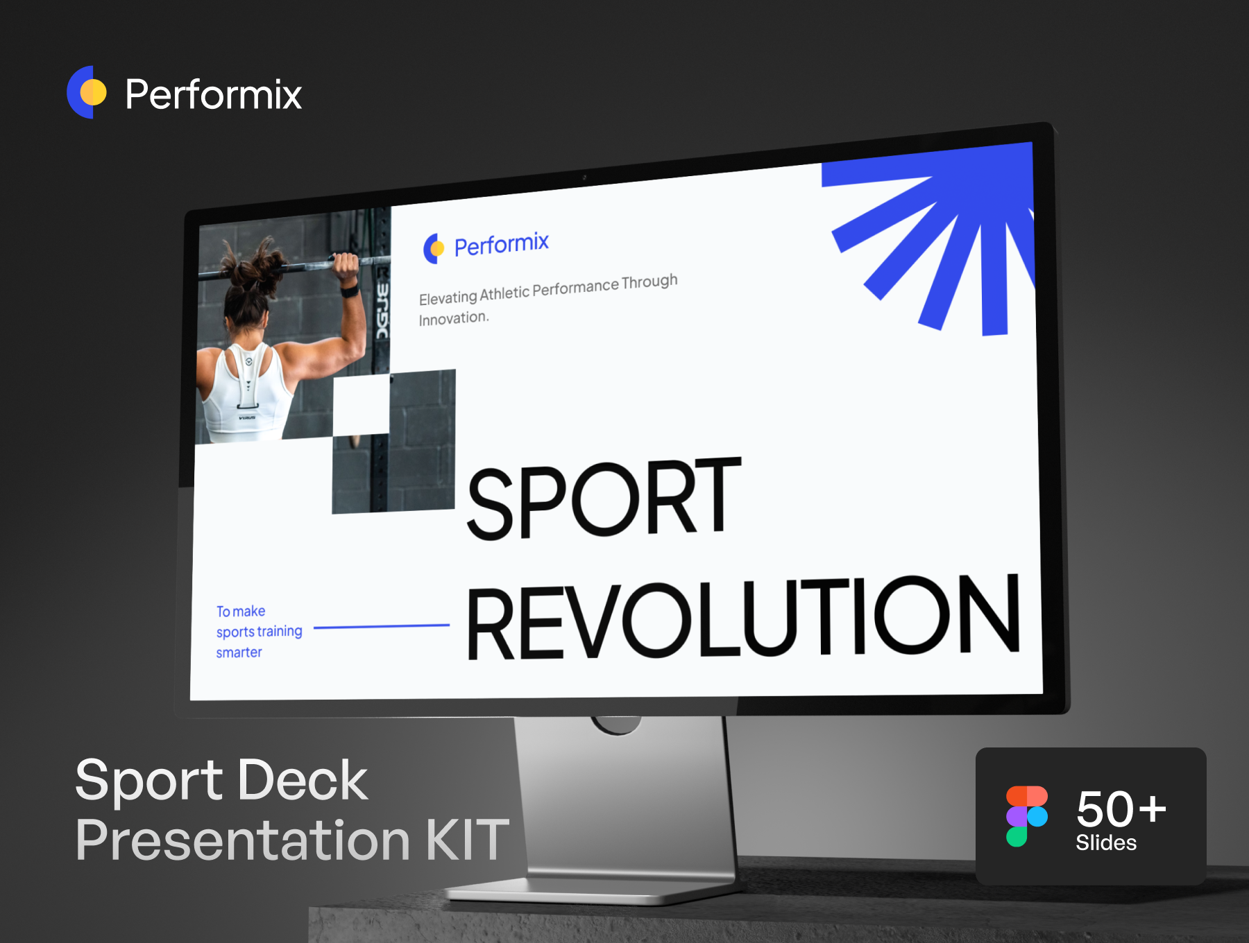 50屏精美科技风简约多功能演示文稿Figma模板 Performix - Sports Pitch Deck KIT_wshBJX