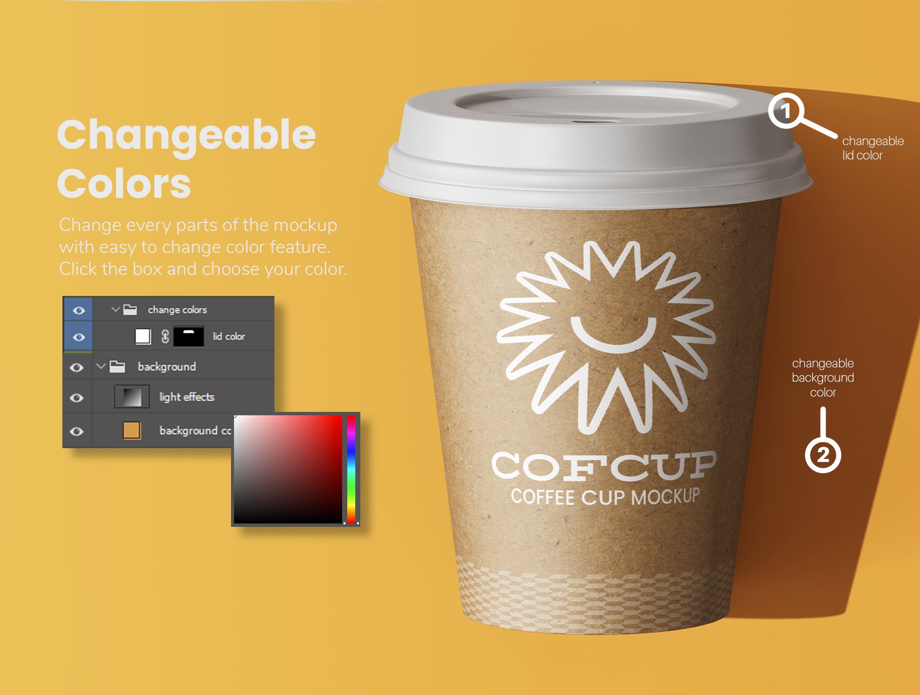 8款逼真纸咖啡纸杯塑料杯饮料杯PSD样机模型 Paper Drink Coffee Cup PSD Mockup Set_img_1