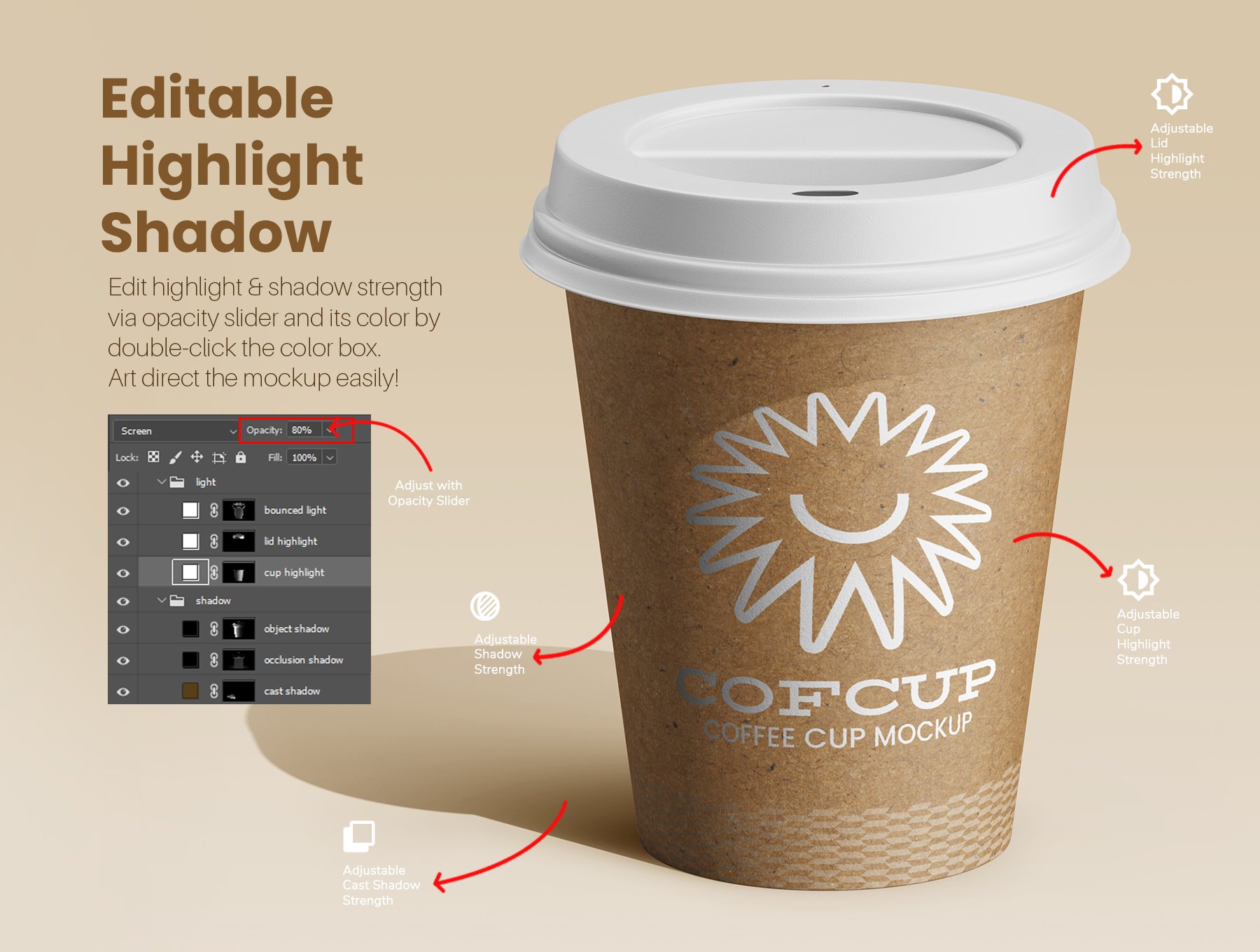 8款逼真纸咖啡纸杯塑料杯饮料杯PSD样机模型 Paper Drink Coffee Cup PSD Mockup Set_img_1