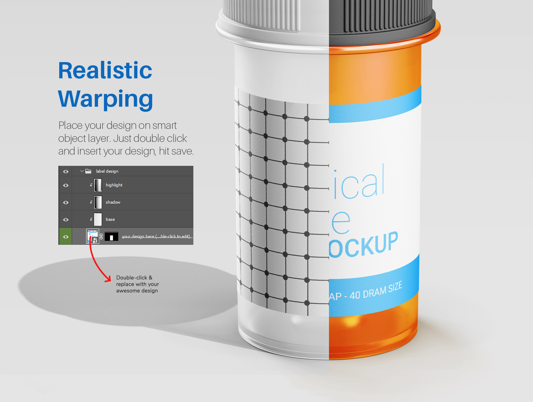 7个不同视角悬浮逼真塑料药品糖果瓶样机模型 Medicine Bottle with Reversible Cap PSD Mockup Set_7cHKzT