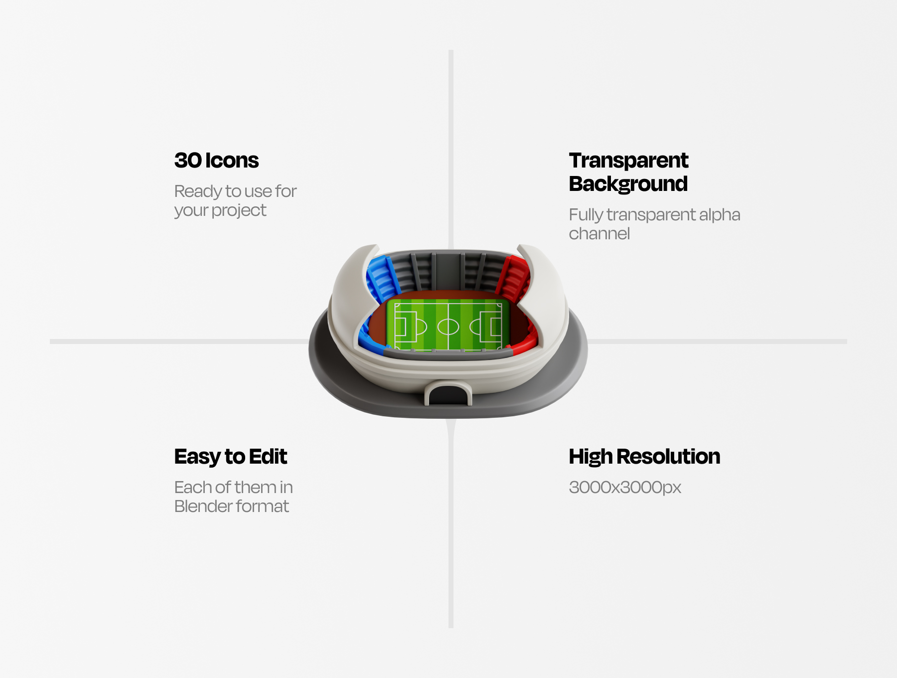30个精美足球运动主题3D图标 Soccer Sport 3D Illustration_afT9IK