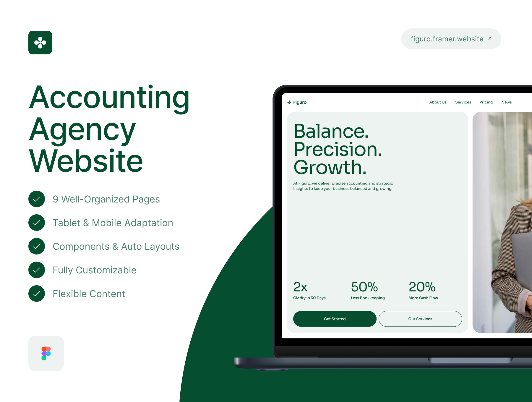 现代简约会计机构响应式官网WEB模板 Figuro – Accounting Agency Website_img_1