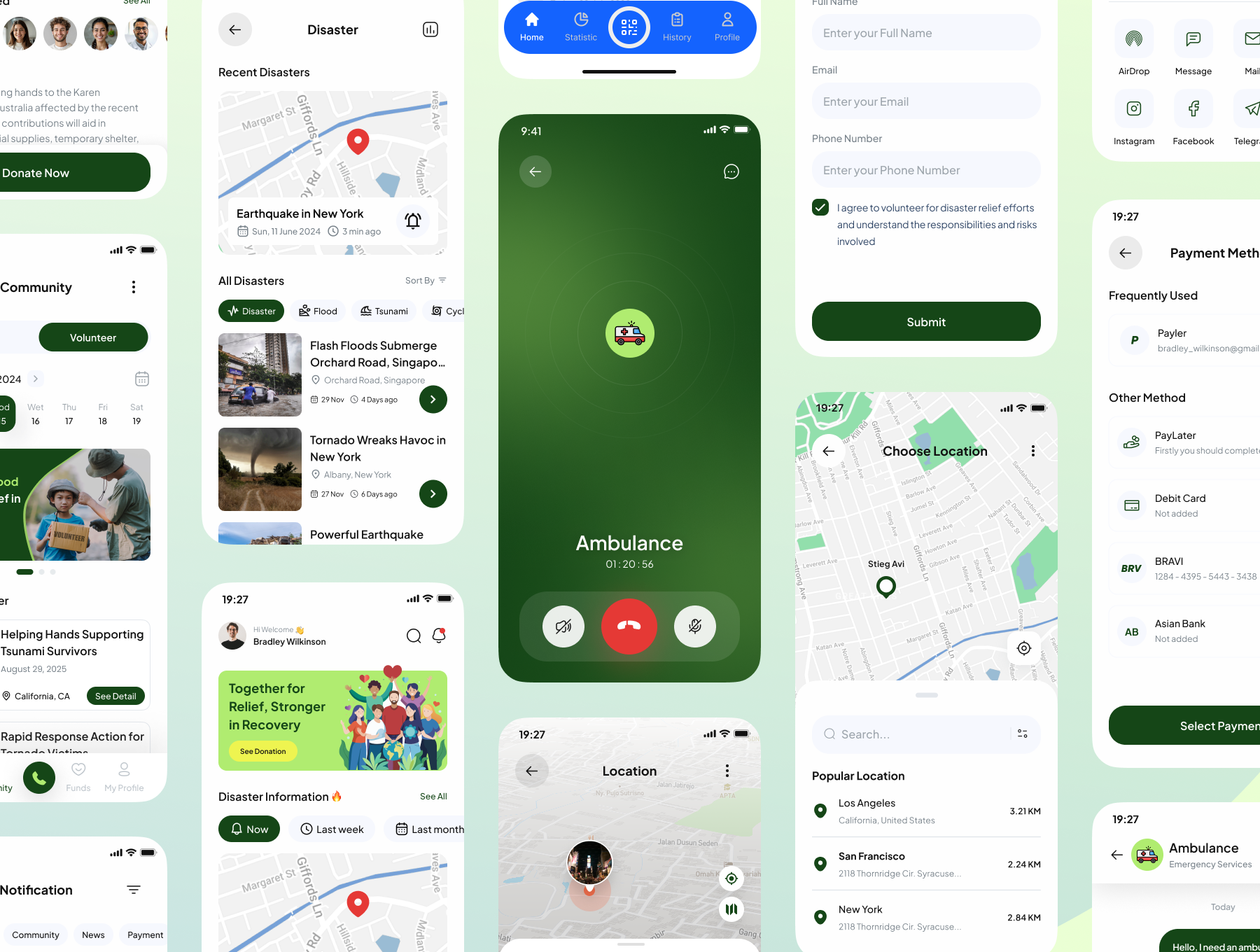 55+屏全功能灾害报告灾害预警地震预警应用UI套件 Wecare - Disaster reporting system_img_1