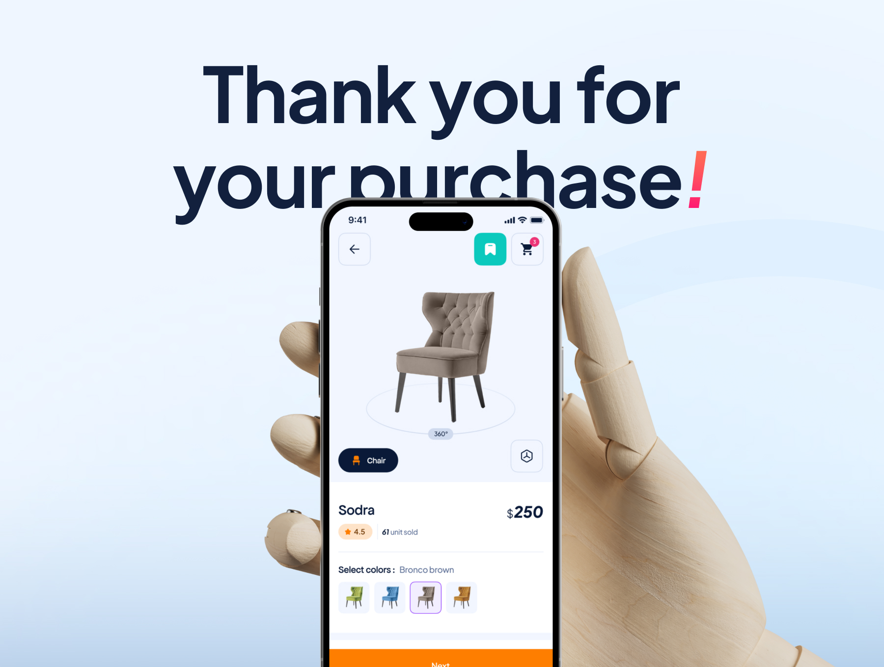 50屏AR支持家具家电在线店铺商城应用界面模板 Kasa - Furniture Ecommerce App UI Kit_OCHNLV