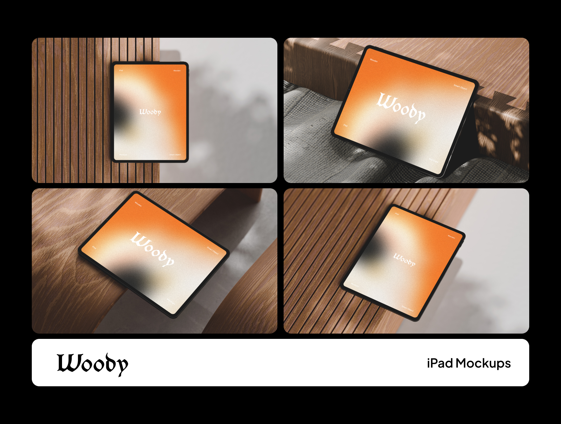 4款自然简约木质家具风格iPad模型 Woody iPad Mockups_jzu5tQ