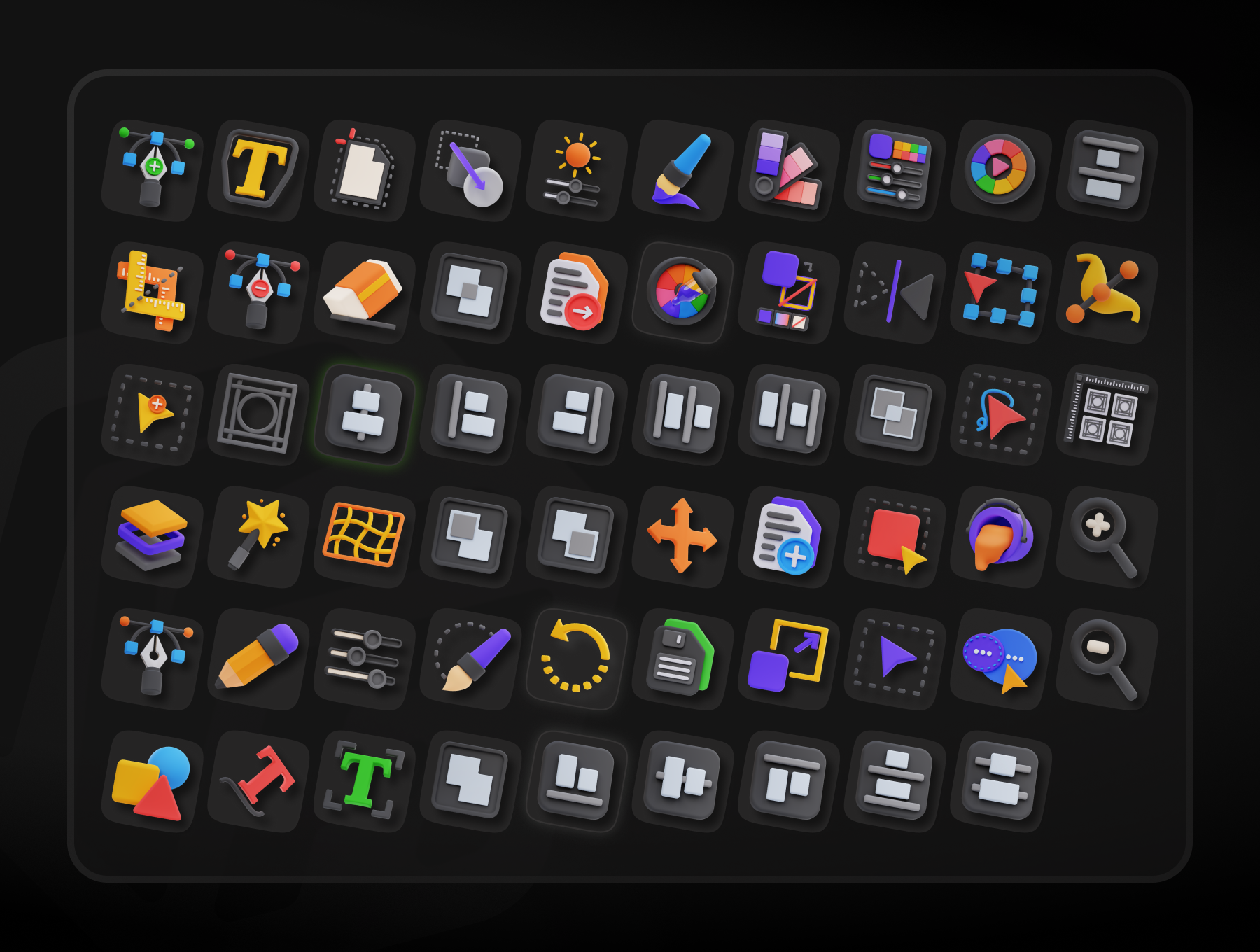 59个精美文件系统应用程序UI/UX 3D图标素材 Graphic Design 3D Icon Set_BtzvHe