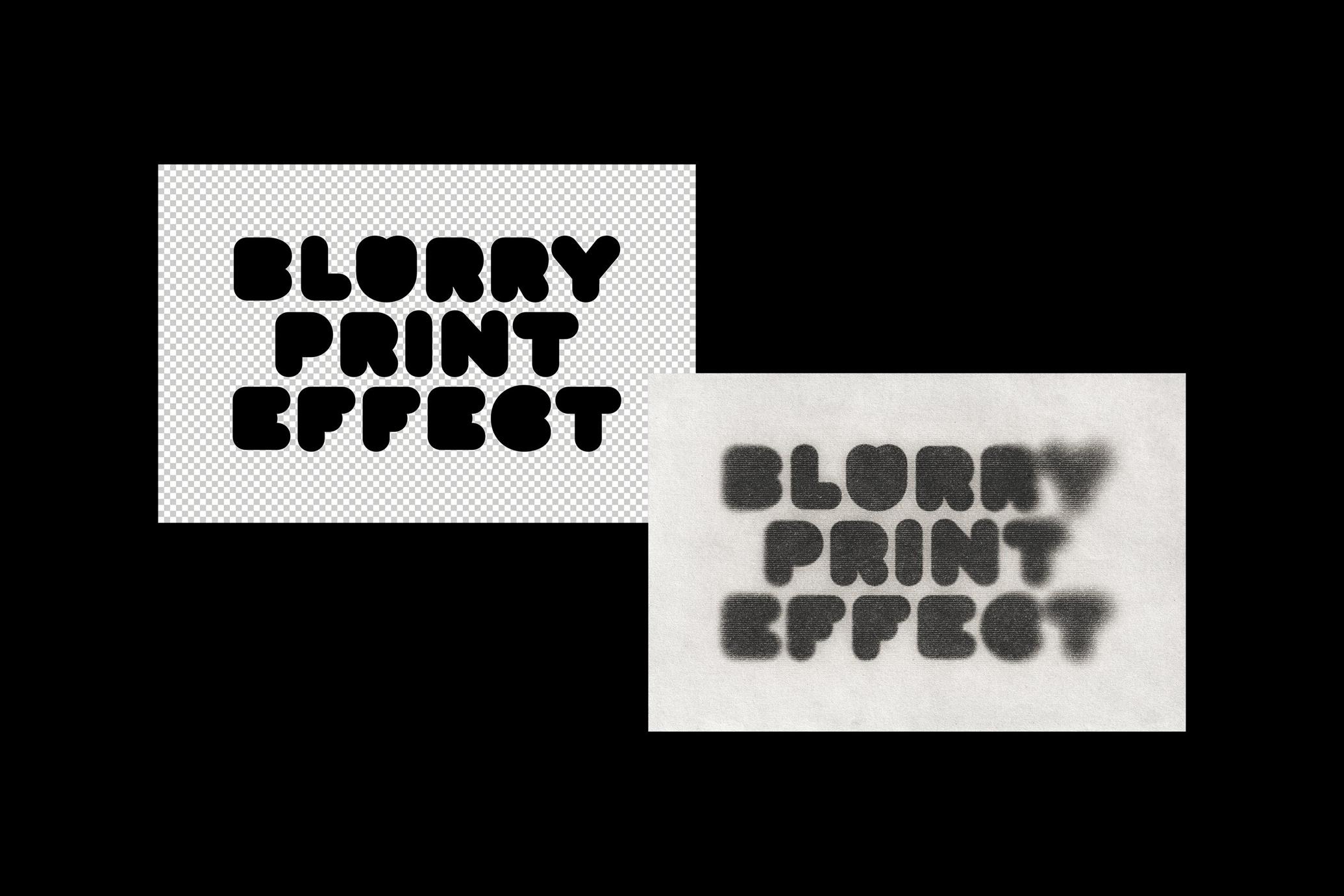 艺术粗糙模糊做旧打印文字效果 Blurry Print Text Effect_HZf4mo