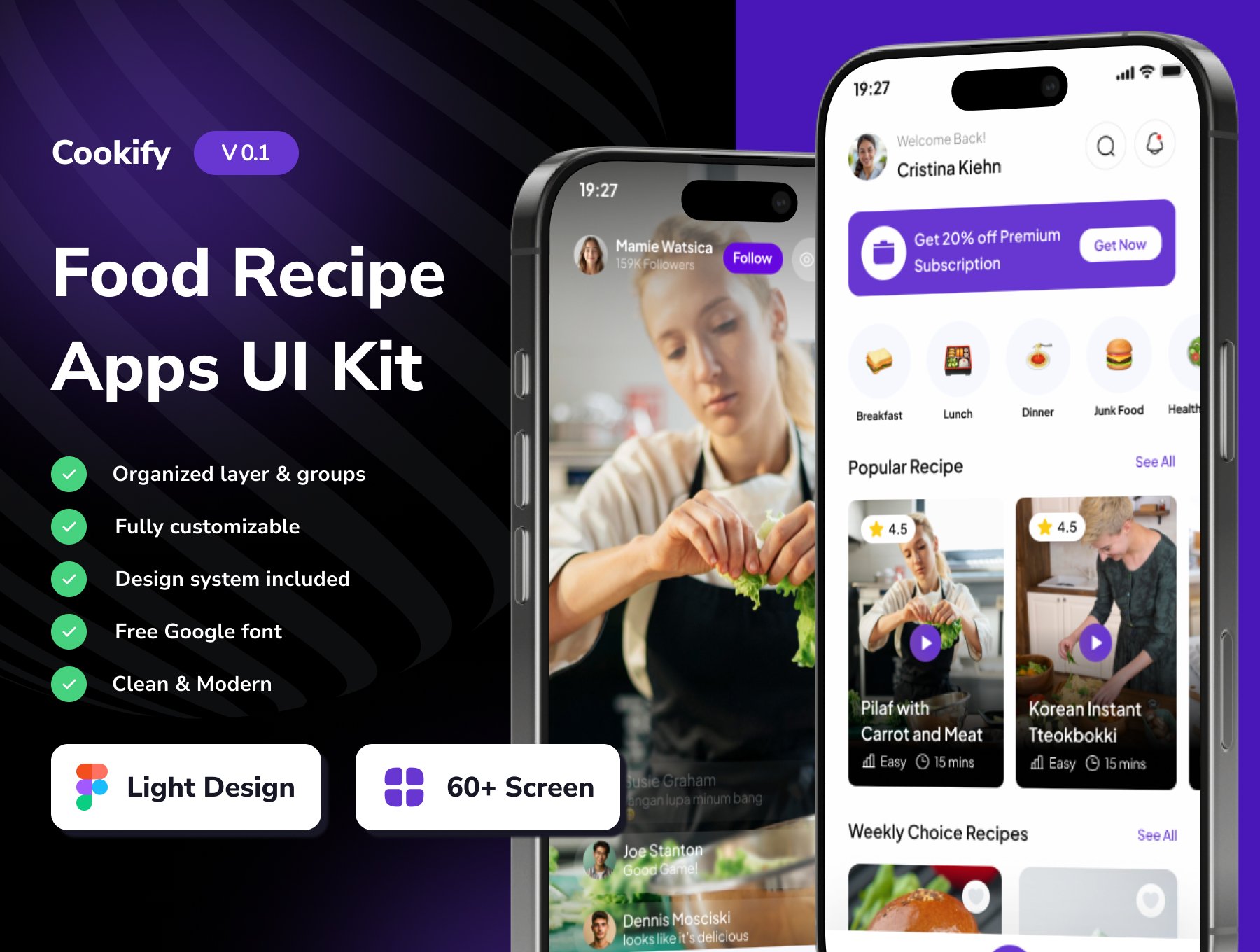 Cookify - Food Recipe Mobile App UI Kits_img_1