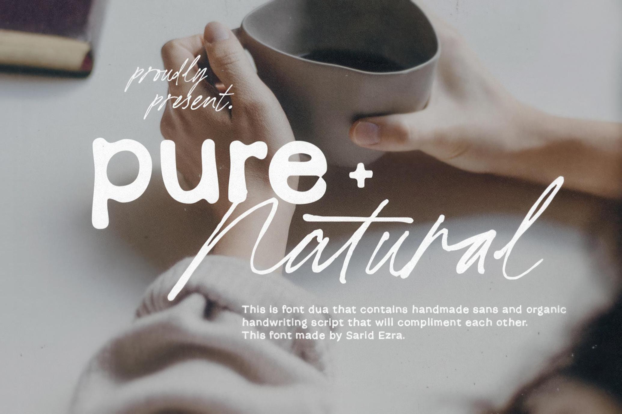 自然温暖永恒包装装饰品牌无衬线字体 Pure Nature — Organic Font Duo_nNpsBt