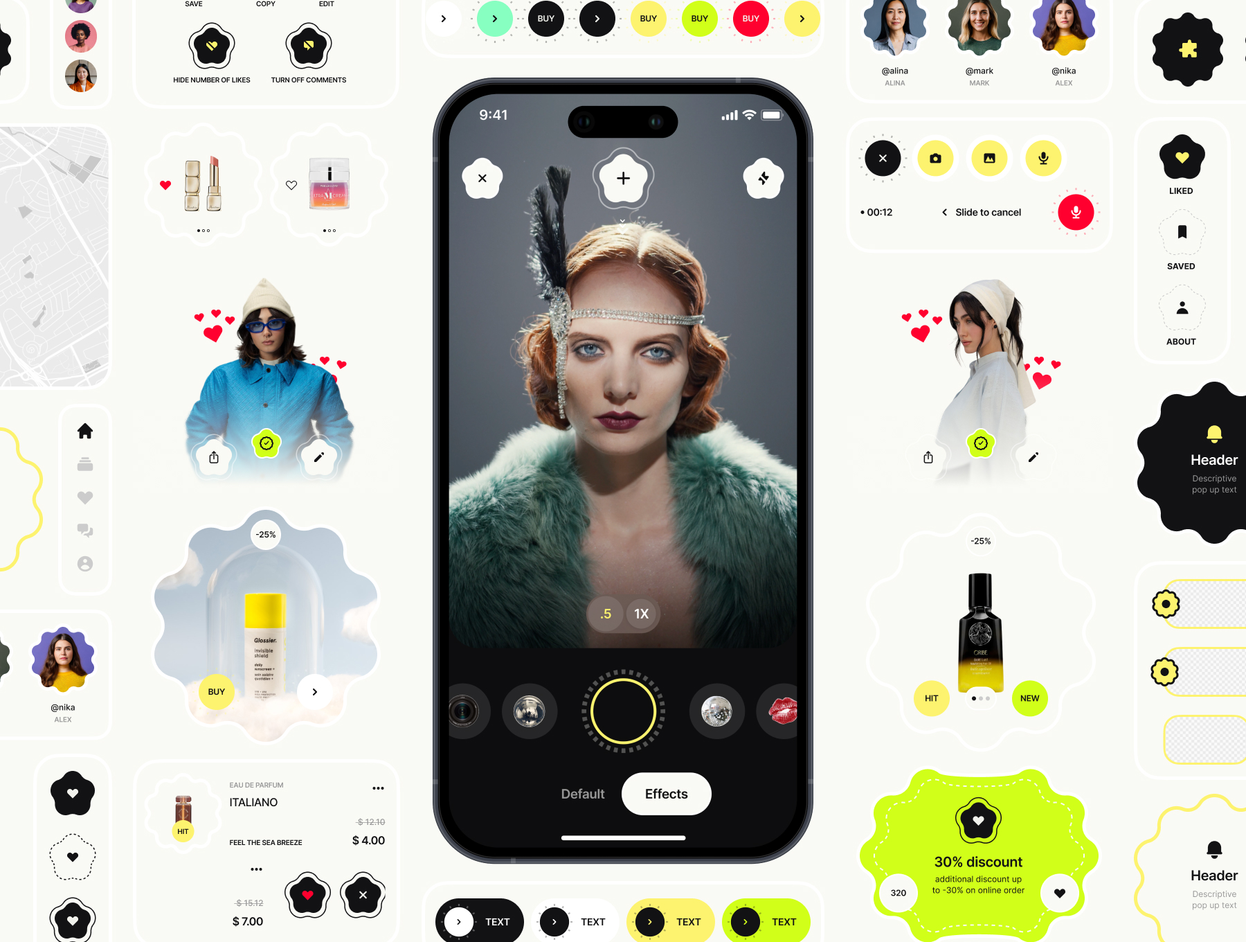 100+屏简洁电商推广社交销售互动应用小程序界面模板 Paradise App UI kit_zufrzN