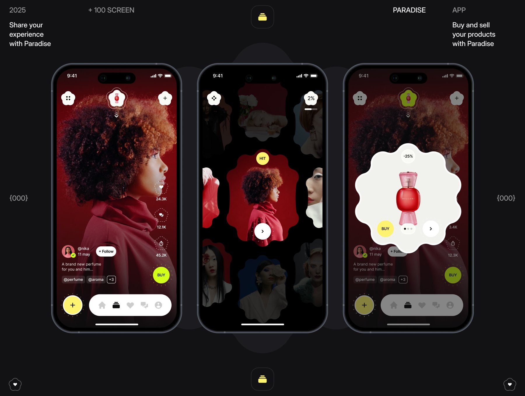 100+屏简洁电商推广社交销售互动应用小程序界面模板 Paradise App UI kit_MNuMDm