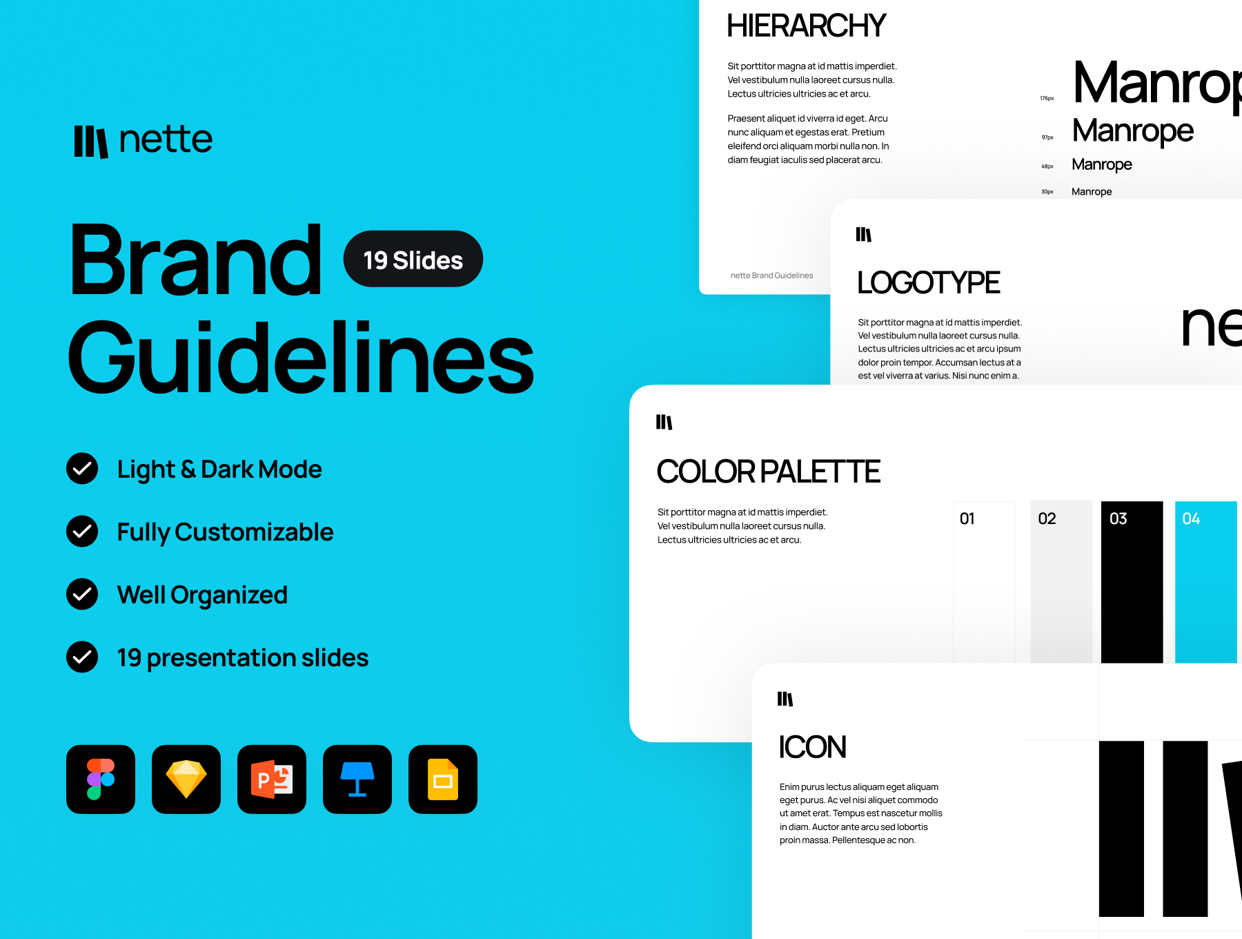 19张简约高级品牌宣传指南品牌手册模板 nette - Brand Guidelines_dYZ8NU