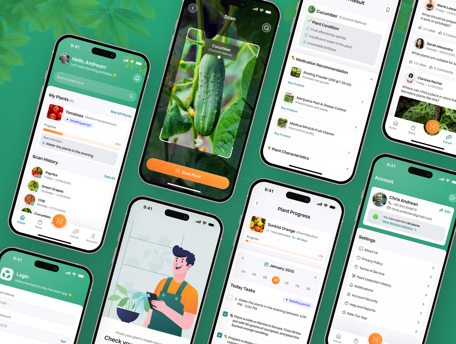 60+屏科技风智能农业农业助手农场监控应用UI界面模板 Farmiant - Farming Assistant App UI Kit_JoAKKA