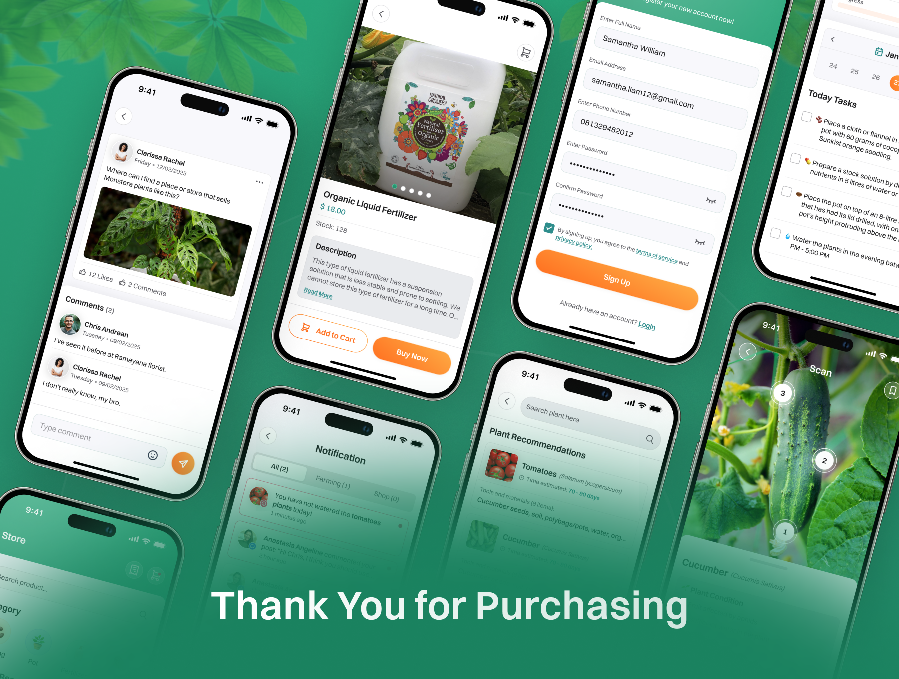 60+屏科技风智能农业农业助手农场监控应用UI界面模板 Farmiant - Farming Assistant App UI Kit_Tvzl2n