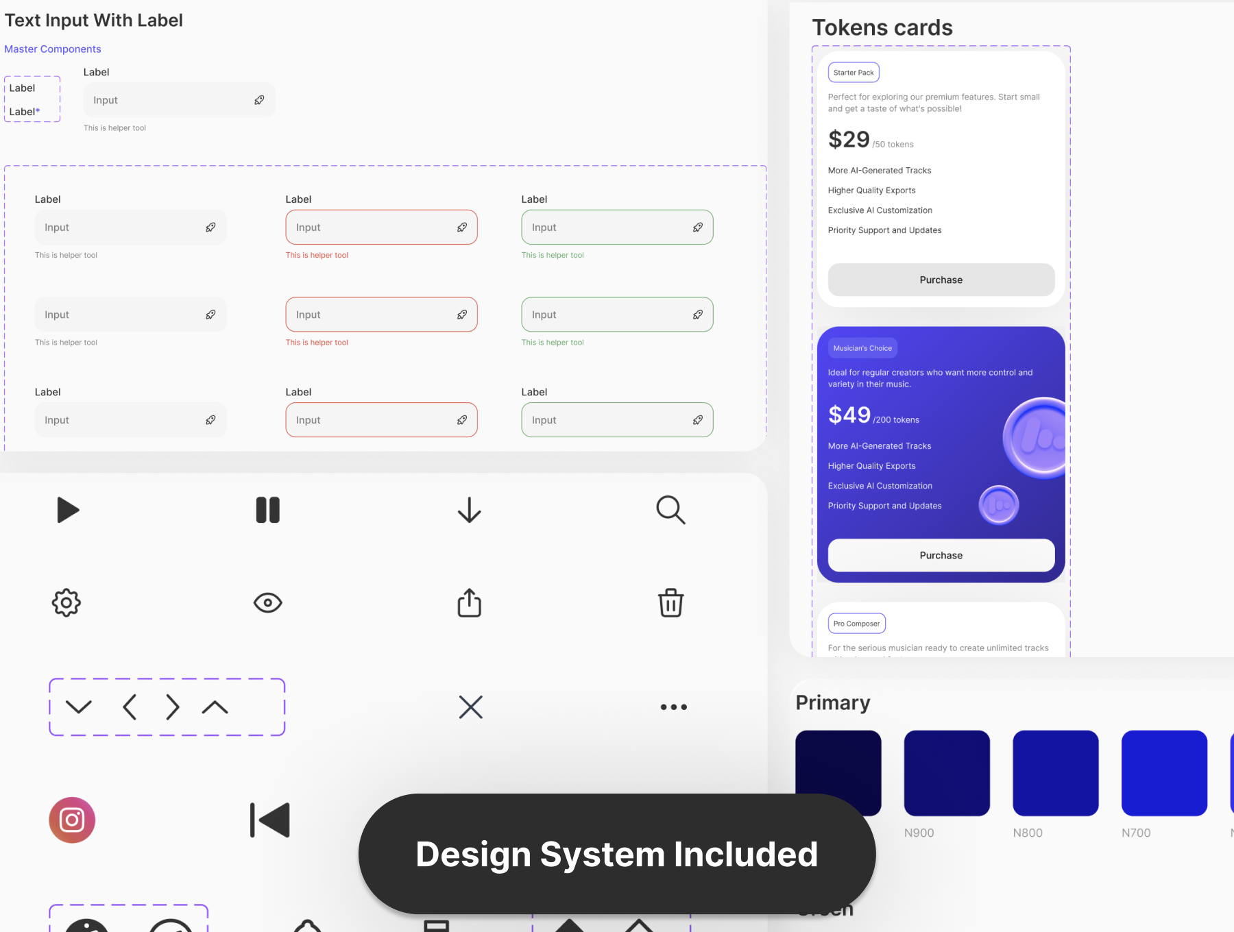 80+屏人工智能生成音乐旋律音乐制作应用APP界面模板 Rhythm AI - AI Music Creation App UI Kit_img_1