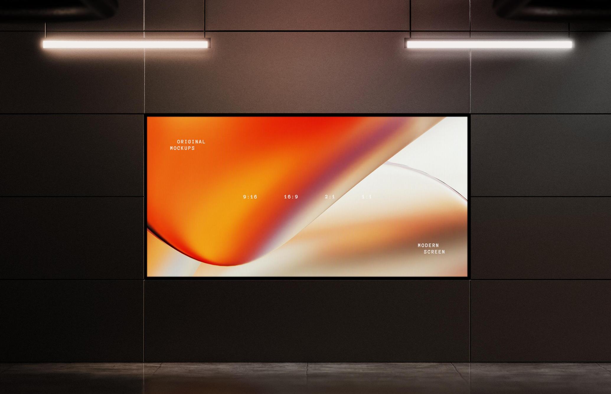 4款逼真地铁走廊场景数字屏幕广告展牌灯箱 Digital Screen Display Mockups_OlZEac