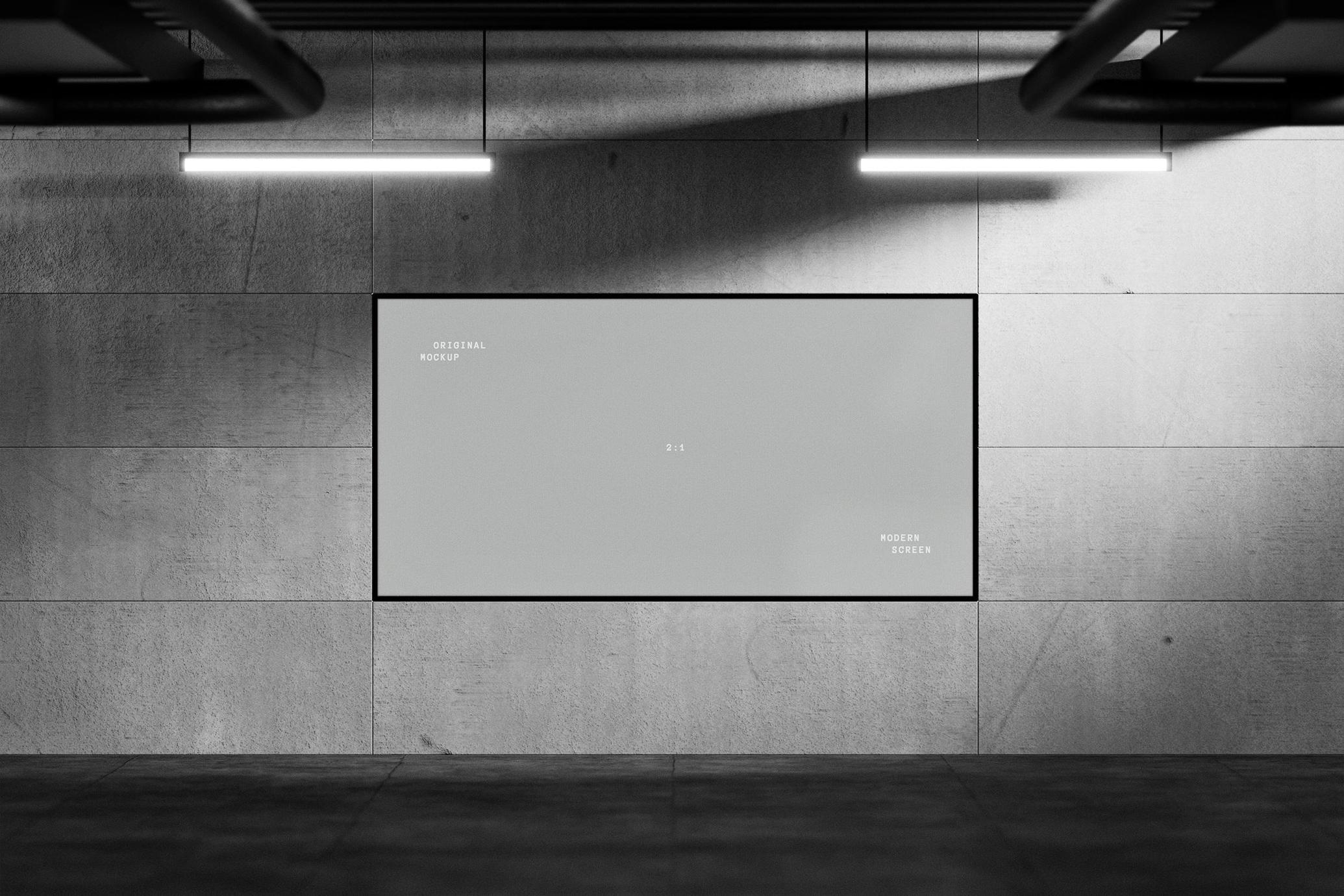 4款逼真地铁走廊场景数字屏幕广告展牌灯箱 Digital Screen Display Mockups_xtzH0k