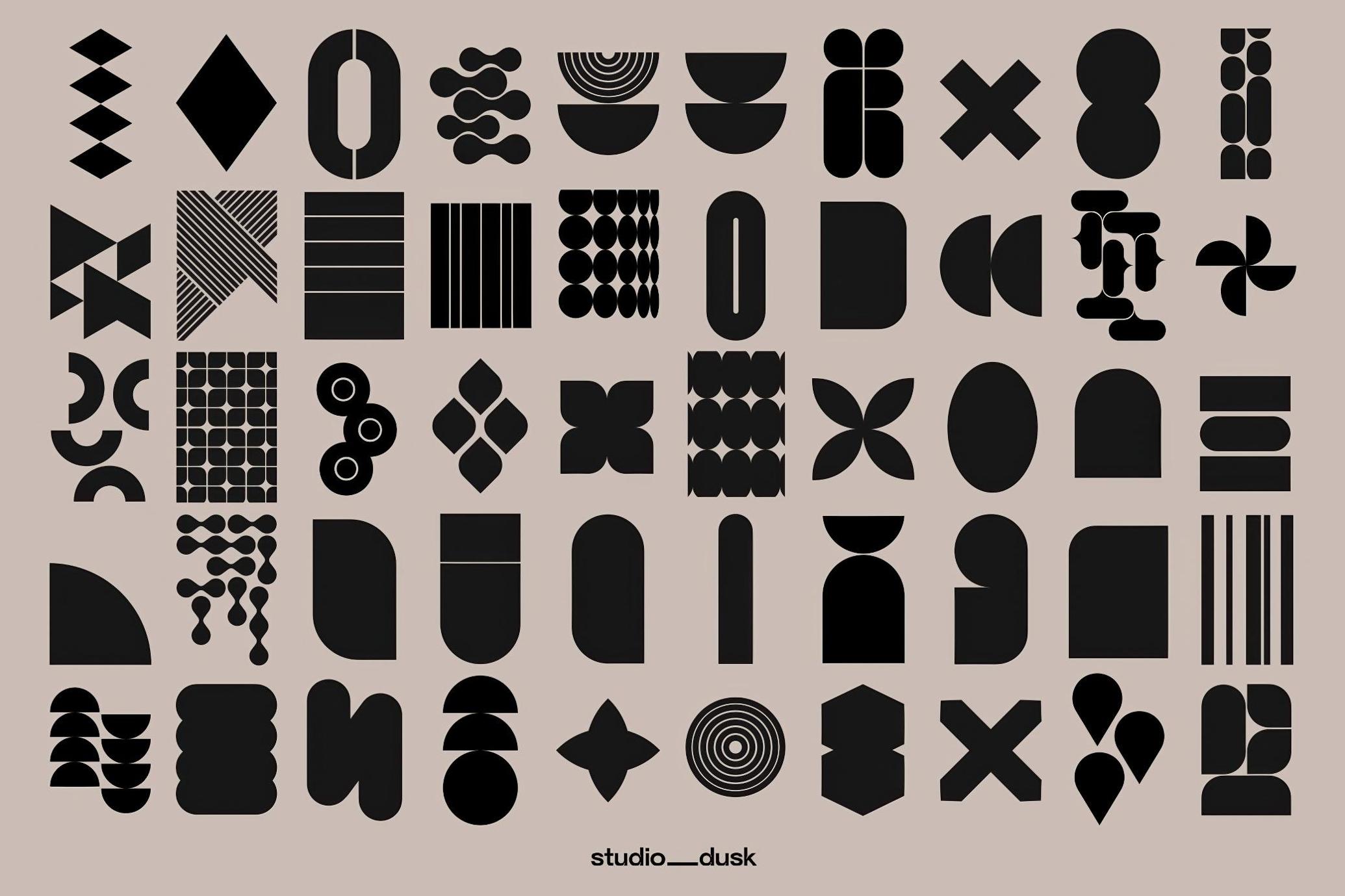 50款几何遮罩合集：提升视觉层次感的现代设计利器 Geometric Masks Collection_XPboZ2