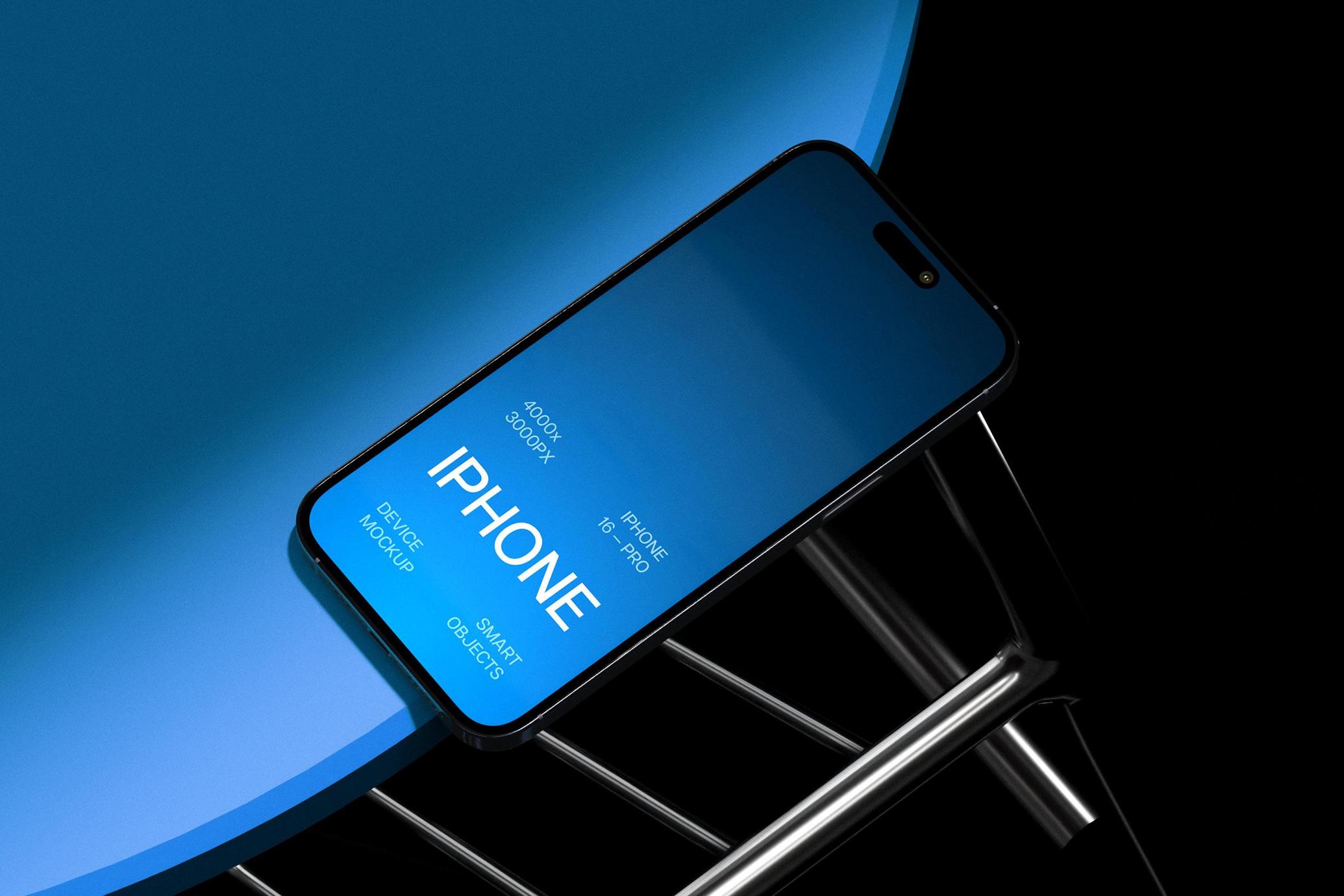 5款高级工业机械风iPhone 16 Pro样机模板 iPhone 16 Pro Mockups_BeZ01z