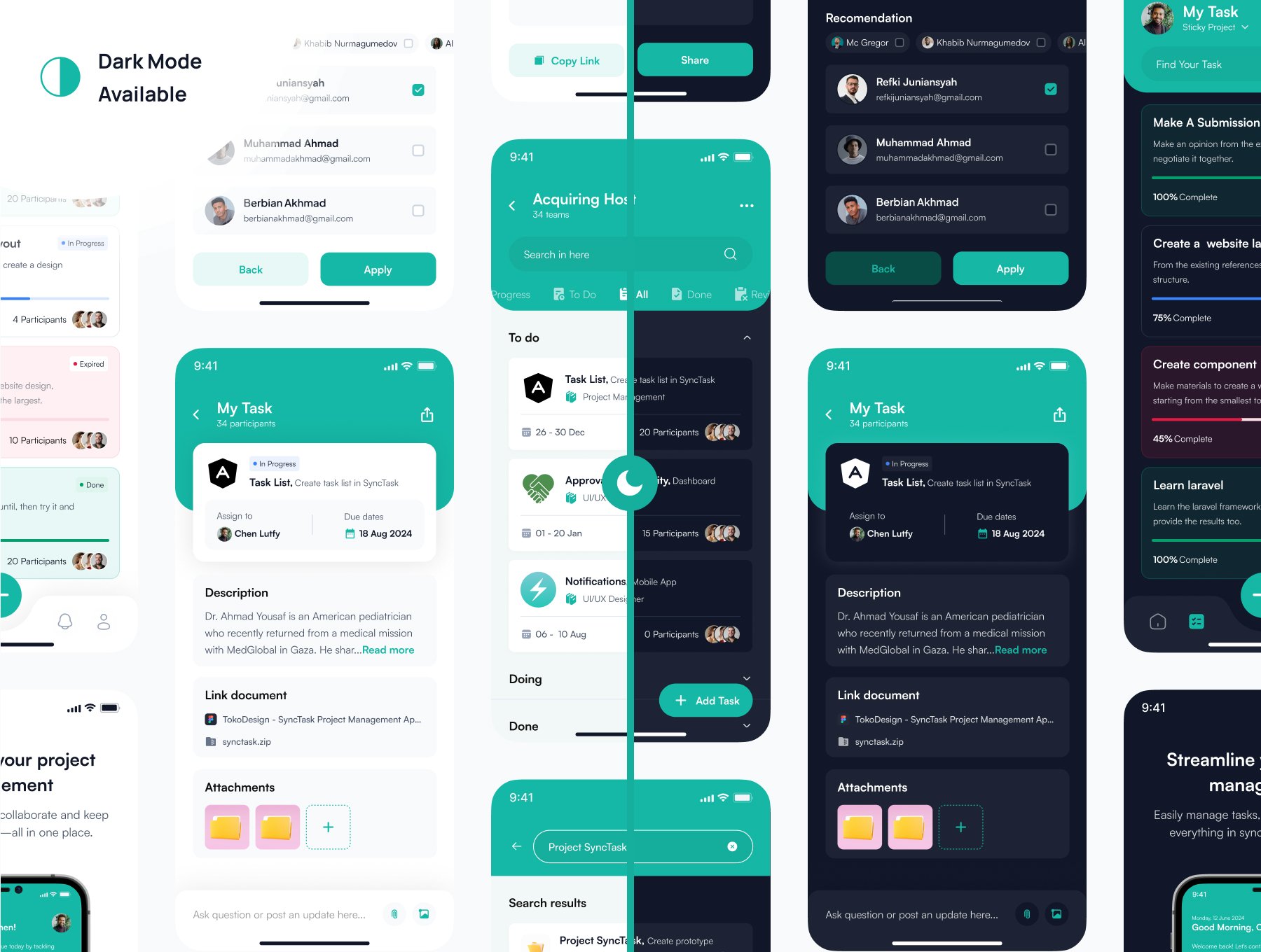 50+屏简约高效项目管理团队协作任务进度追踪平台 UI 套件 | SyncTask - Project Management UI Kit_img_1