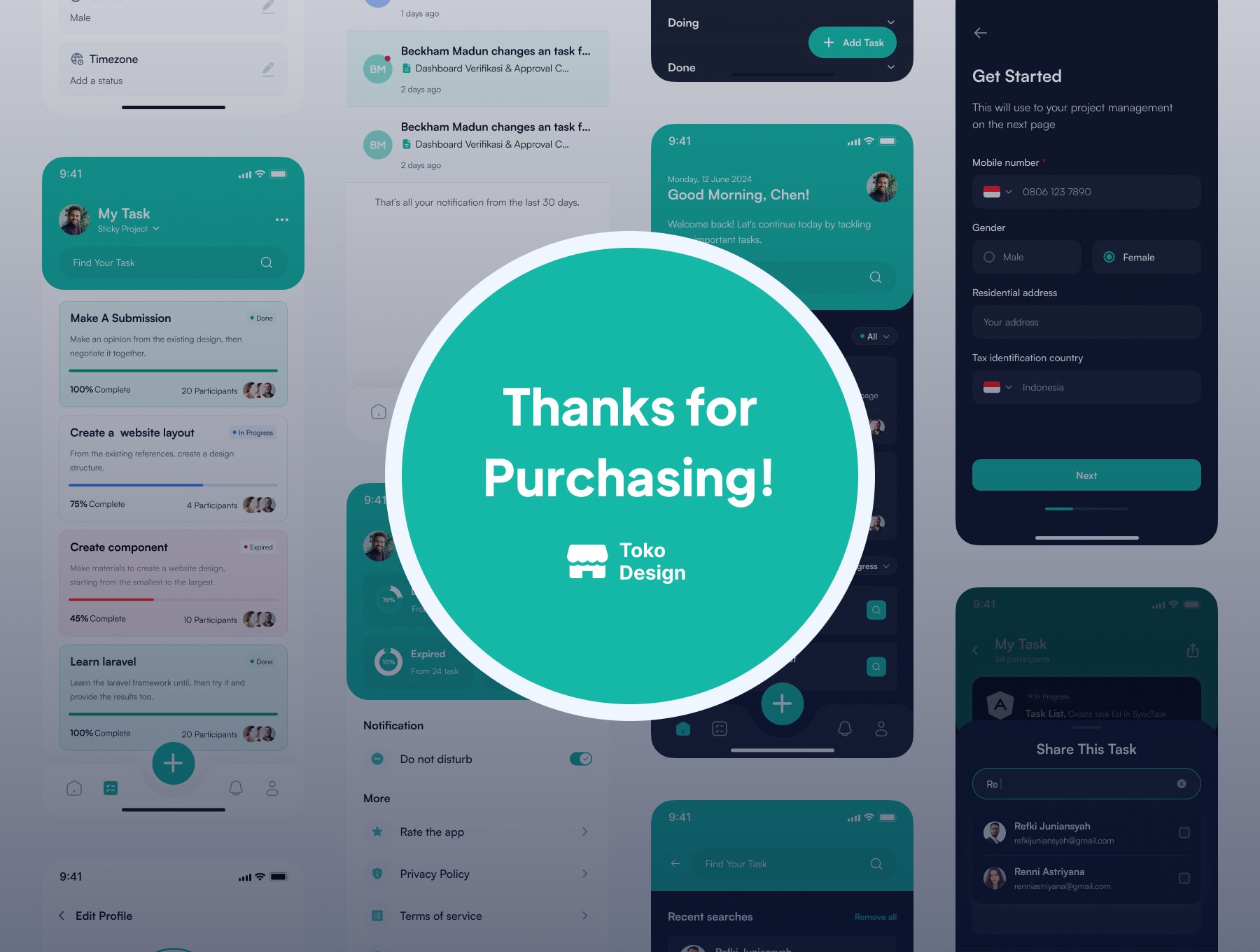 50+屏简约高效项目管理团队协作任务进度追踪平台 UI 套件 | SyncTask - Project Management UI Kit_img_1