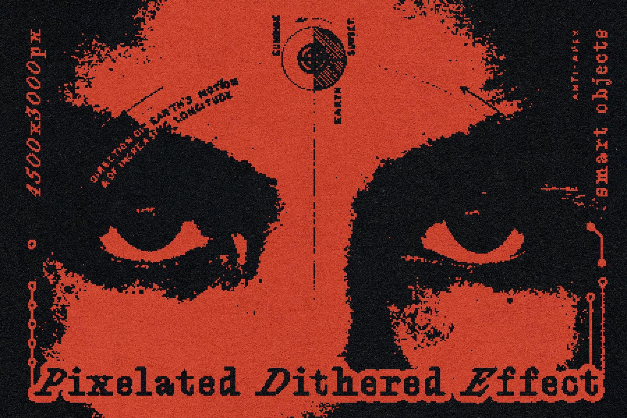 复古赛博朋克风格像素化抖动混色效果PSD样式 | Pixelated Dithered Effect_zKRFMb