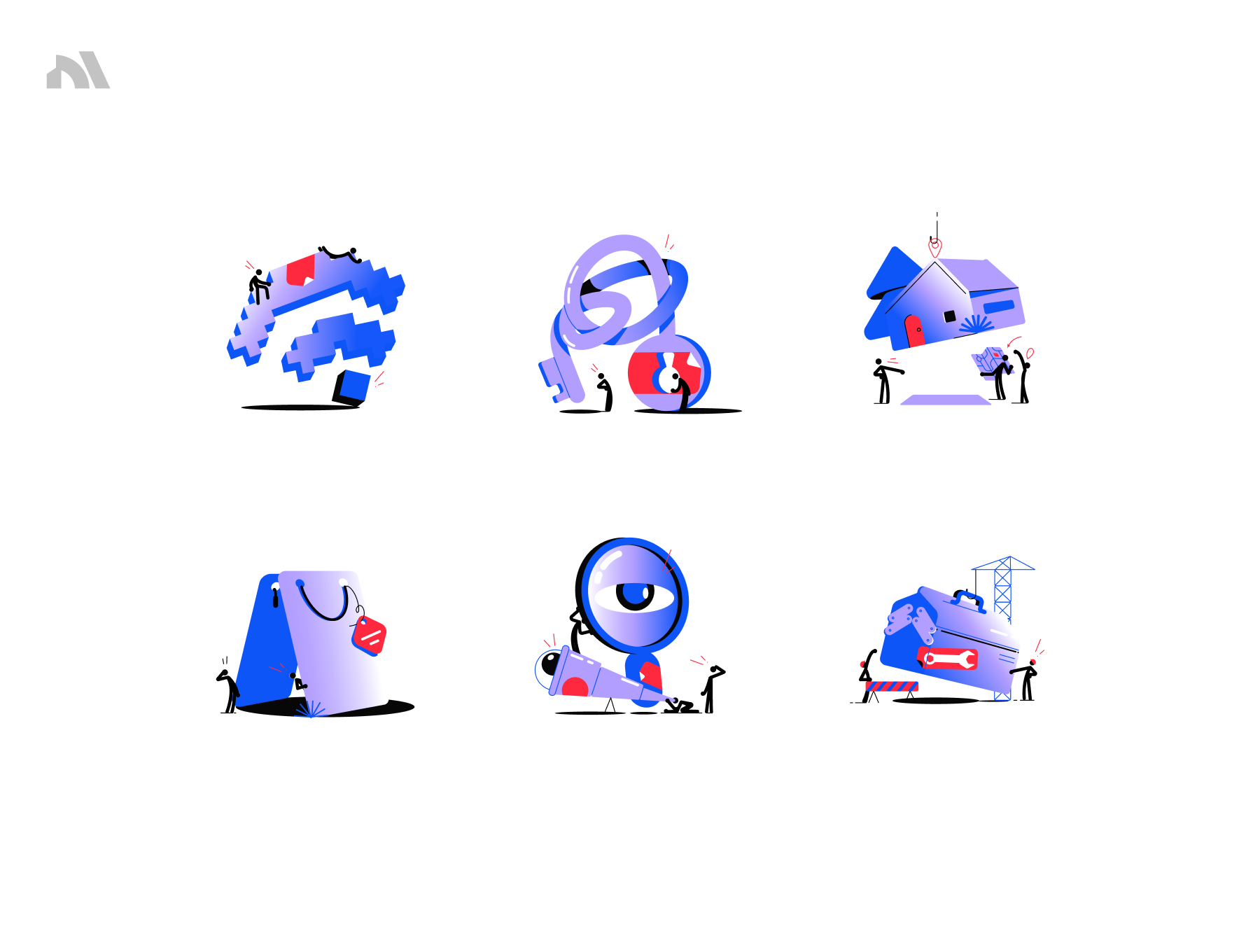 23款KAMA渐变风格工作娱乐抽象心情类矢量插画 Kama Gradient Illustration Pack_img_1