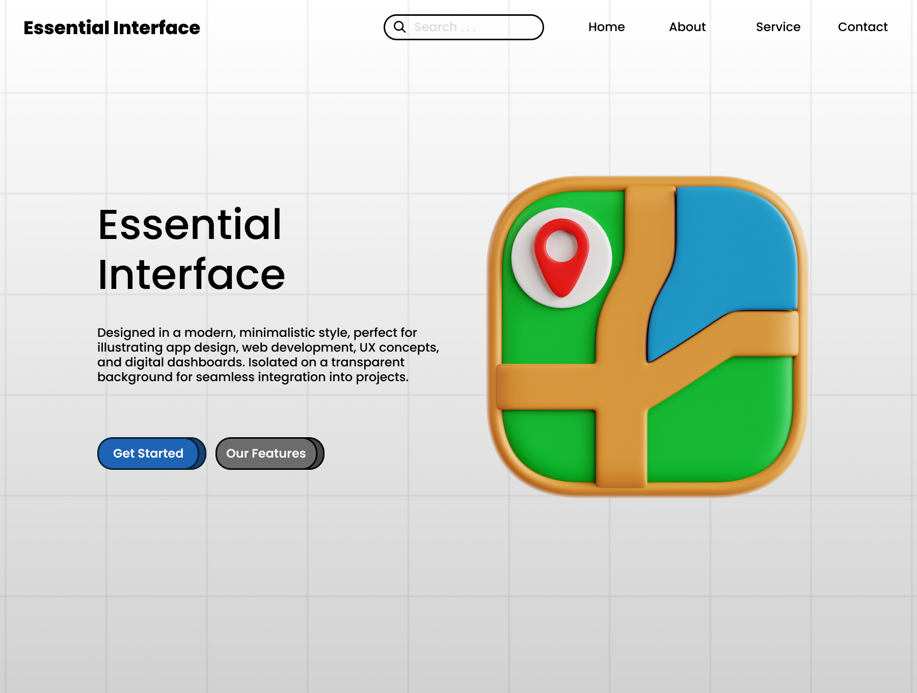  36款现代极简2D/3D系统应用APP图标集合 | 3D Essential Interface_img_1