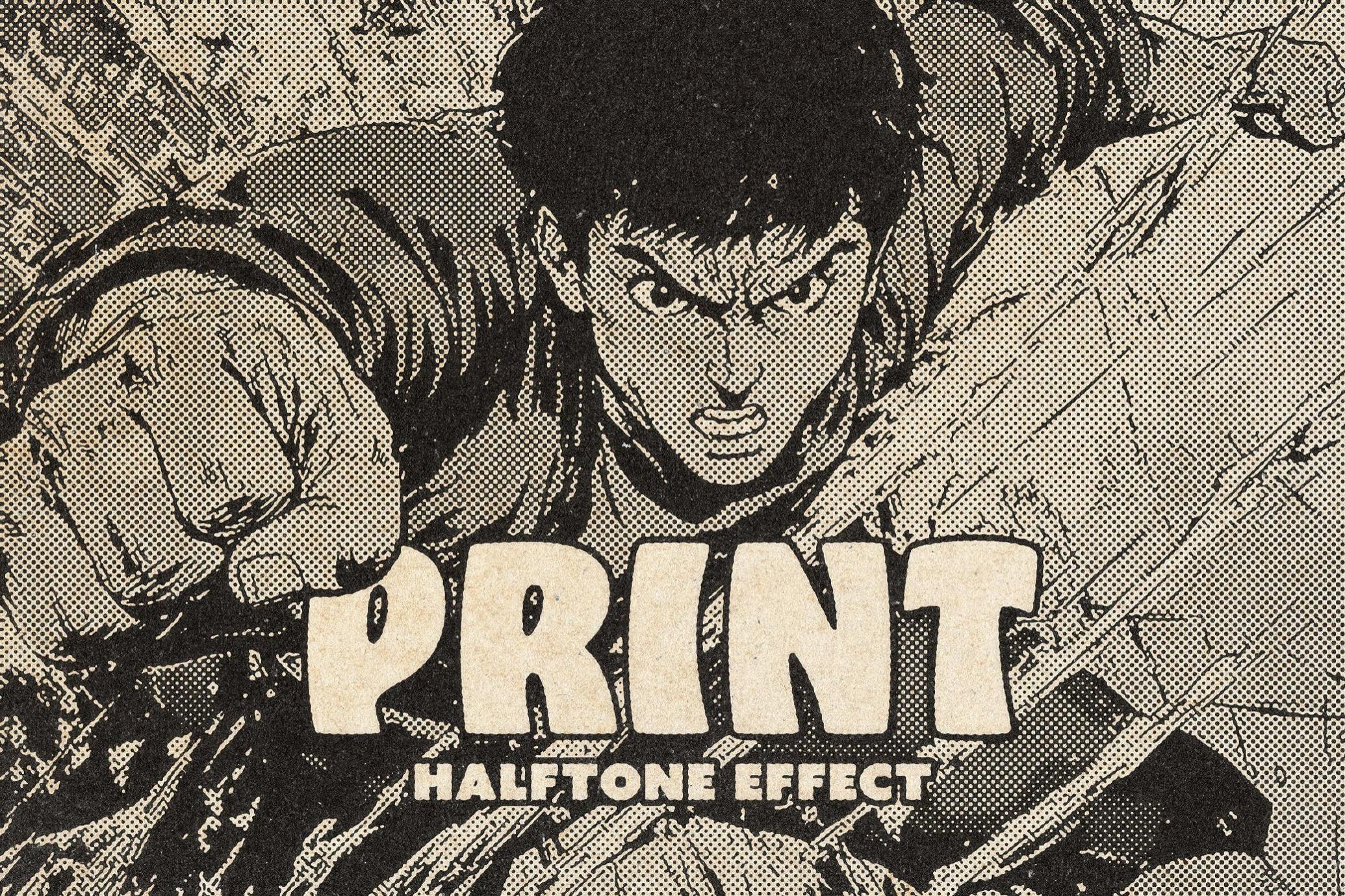 复古半色调印刷效果：打造经典漫画风格设计 | Retro Halftone Print Effect_QeAAIL