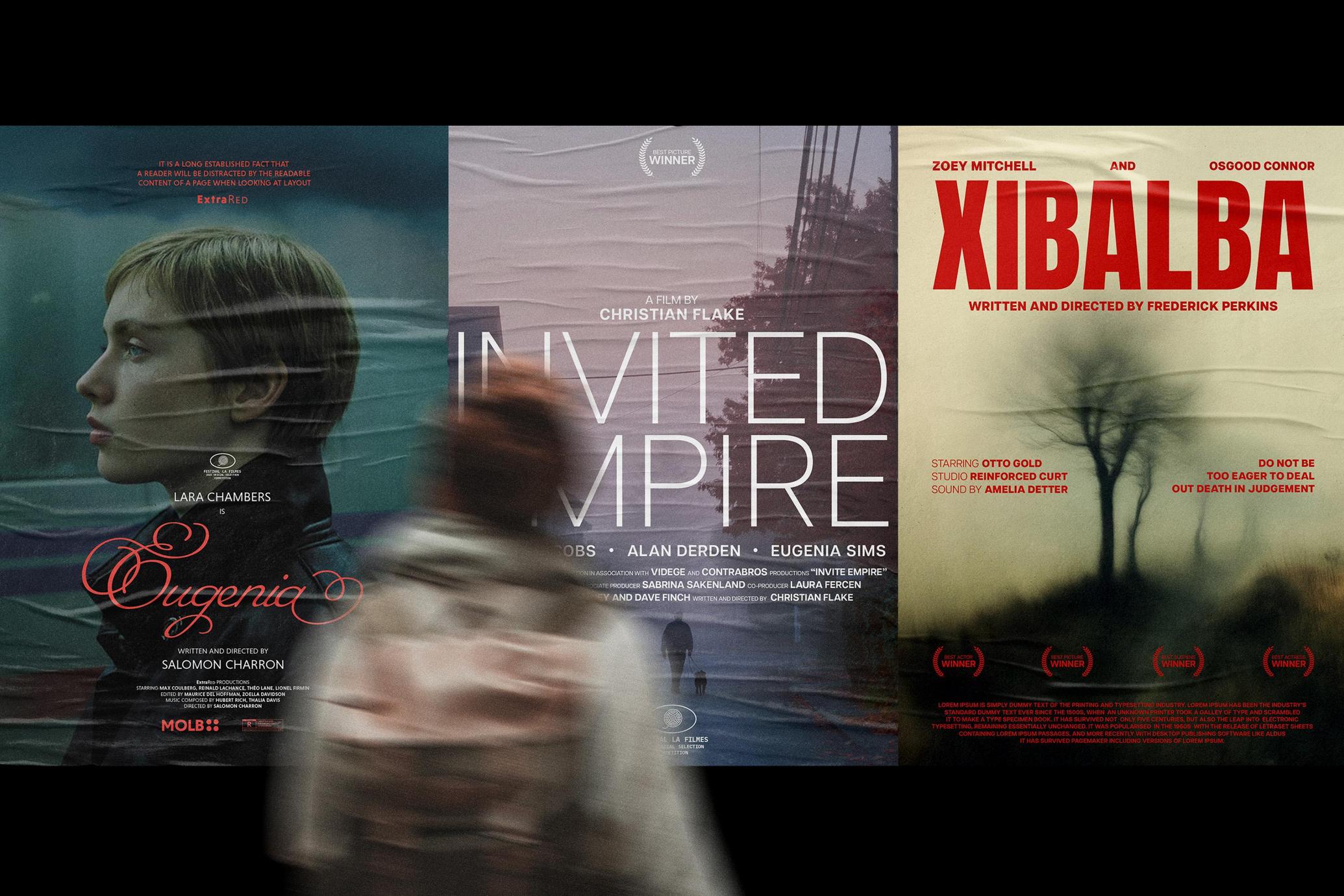 12款逼真电影海报墙面海报褶皱纹理PSD模型 Movie Posters Collection_FLIoJ4