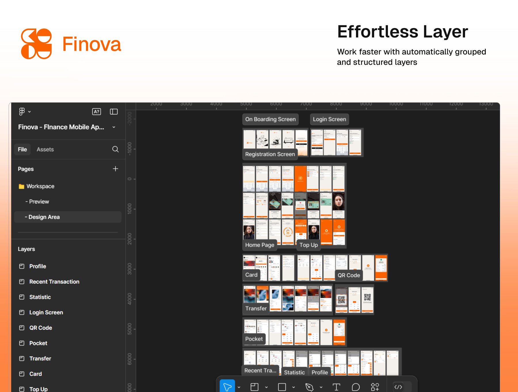 80+屏简约优雅金融银行钱包理财App UI套件|Finova - Finance Mobile App UI KIT_Pn0ezC