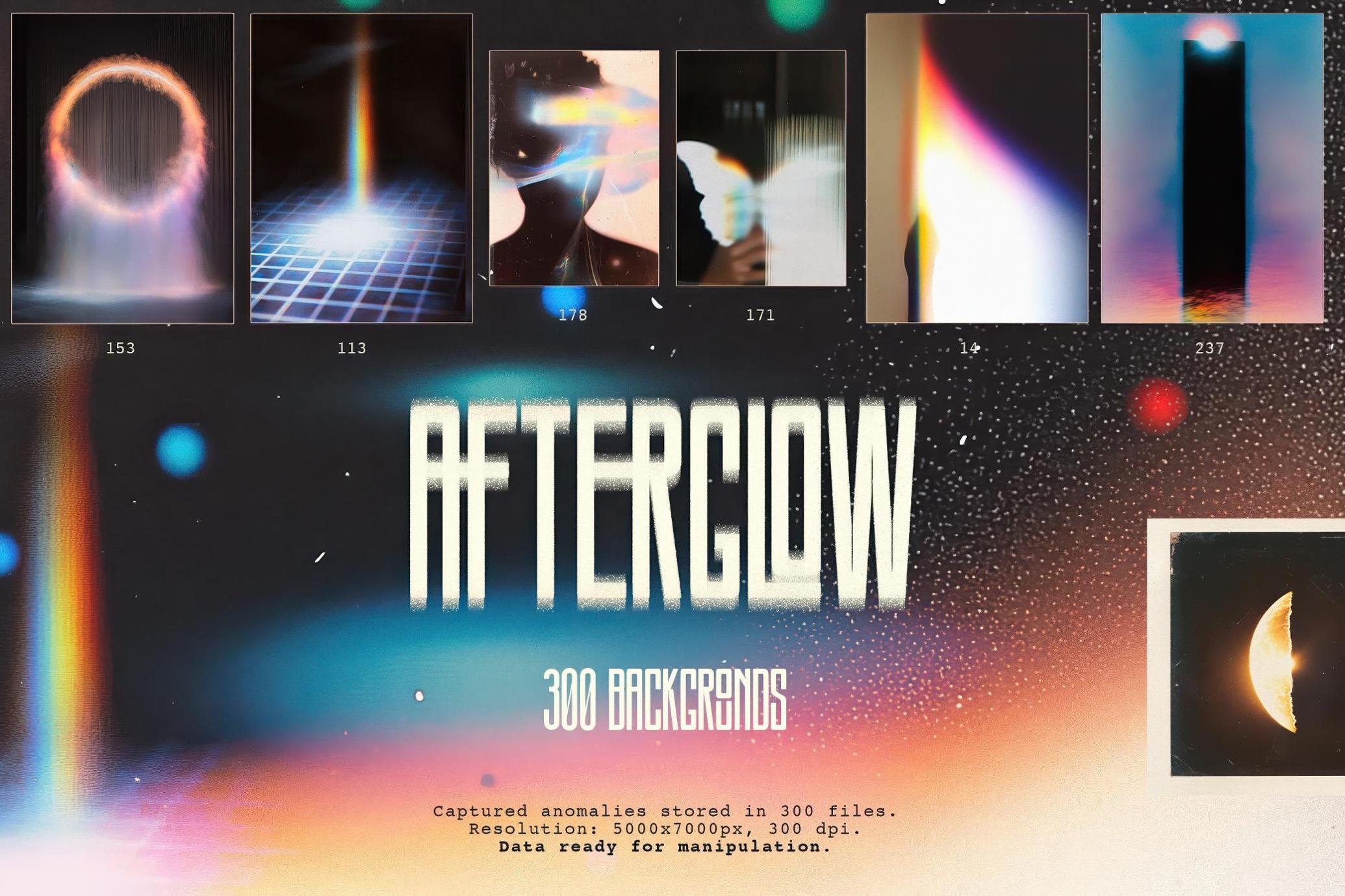 300款AFTERGLOW渐变光感纹理：模拟宝丽来风格的复古颗粒光效背景合集 | AFTERGLOW: Faded Light Textures_BQGtDz