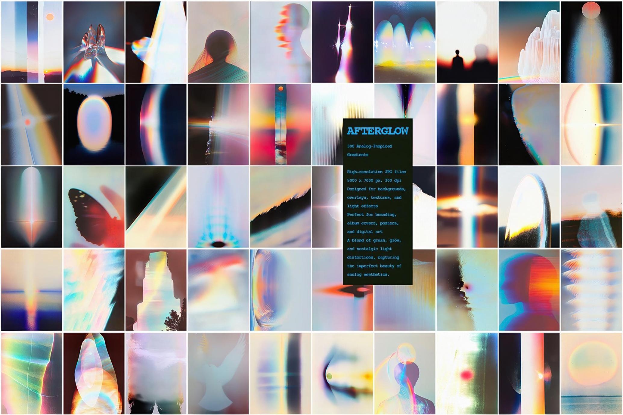 300款AFTERGLOW渐变光感纹理：模拟宝丽来风格的复古颗粒光效背景合集 | AFTERGLOW: Faded Light Textures_DfI2kU
