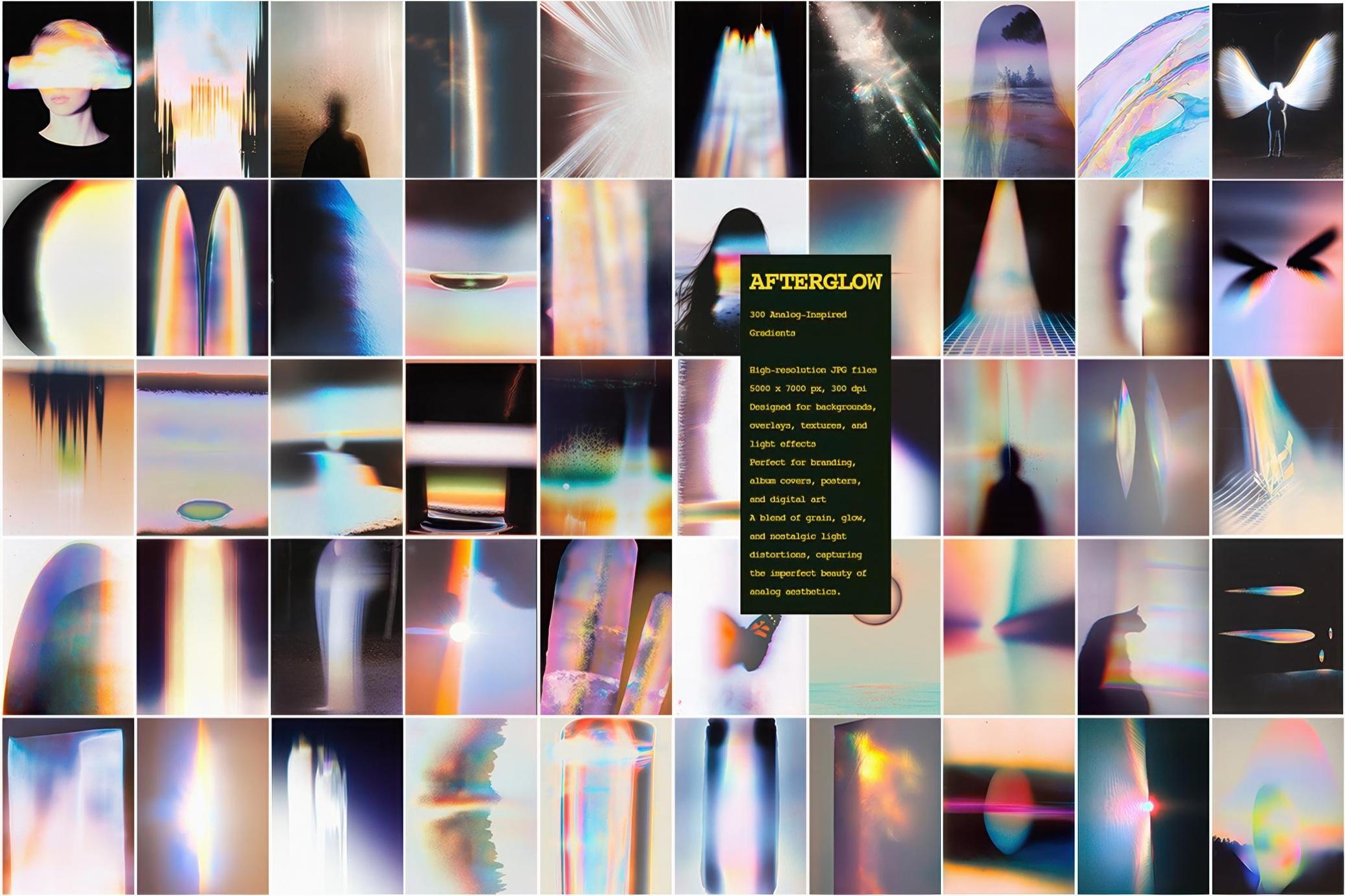 300款AFTERGLOW渐变光感纹理：模拟宝丽来风格的复古颗粒光效背景合集 | AFTERGLOW: Faded Light Textures_KQzLtx