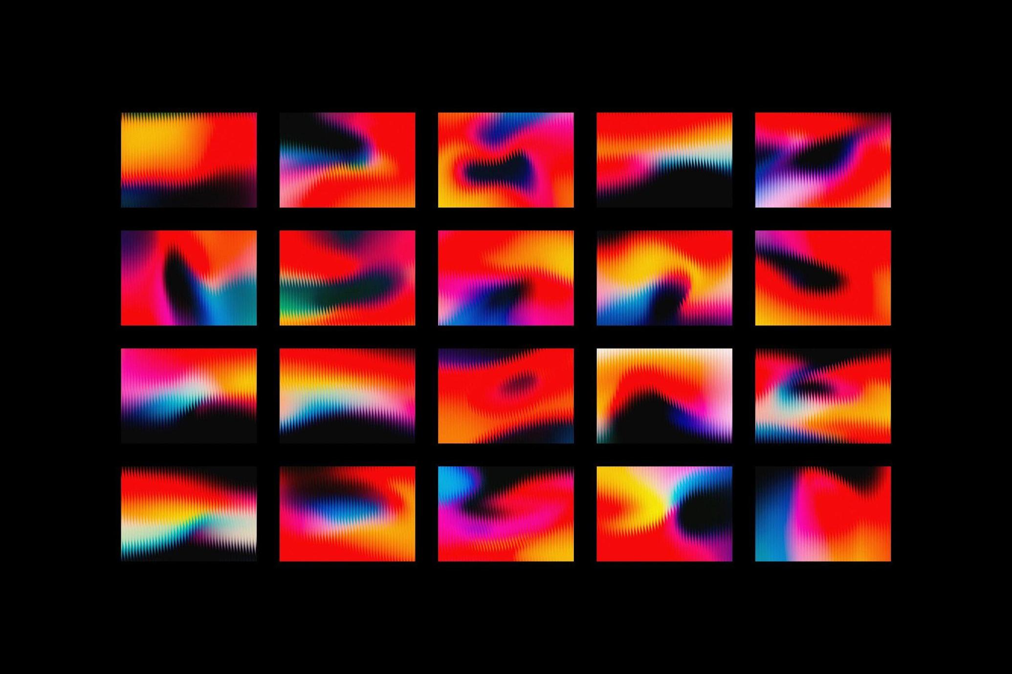 40张潮流前卫斜纹液态玻璃光影渐变几何纹理背景素材合集 | Slatted Glass Backgrounds Collection_SnDWAX