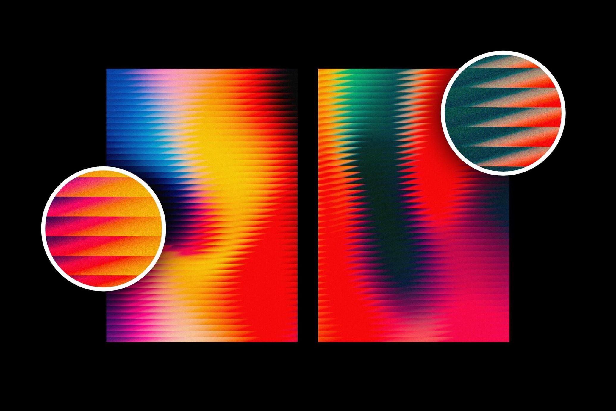 40张潮流前卫斜纹液态玻璃光影渐变几何纹理背景素材合集 | Slatted Glass Backgrounds Collection_lcbgj9